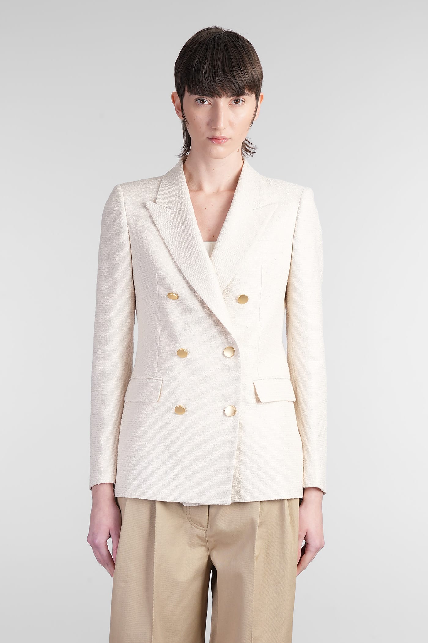 Tagliatore 0205 J-parigi10b Blazer In Beige Cotton