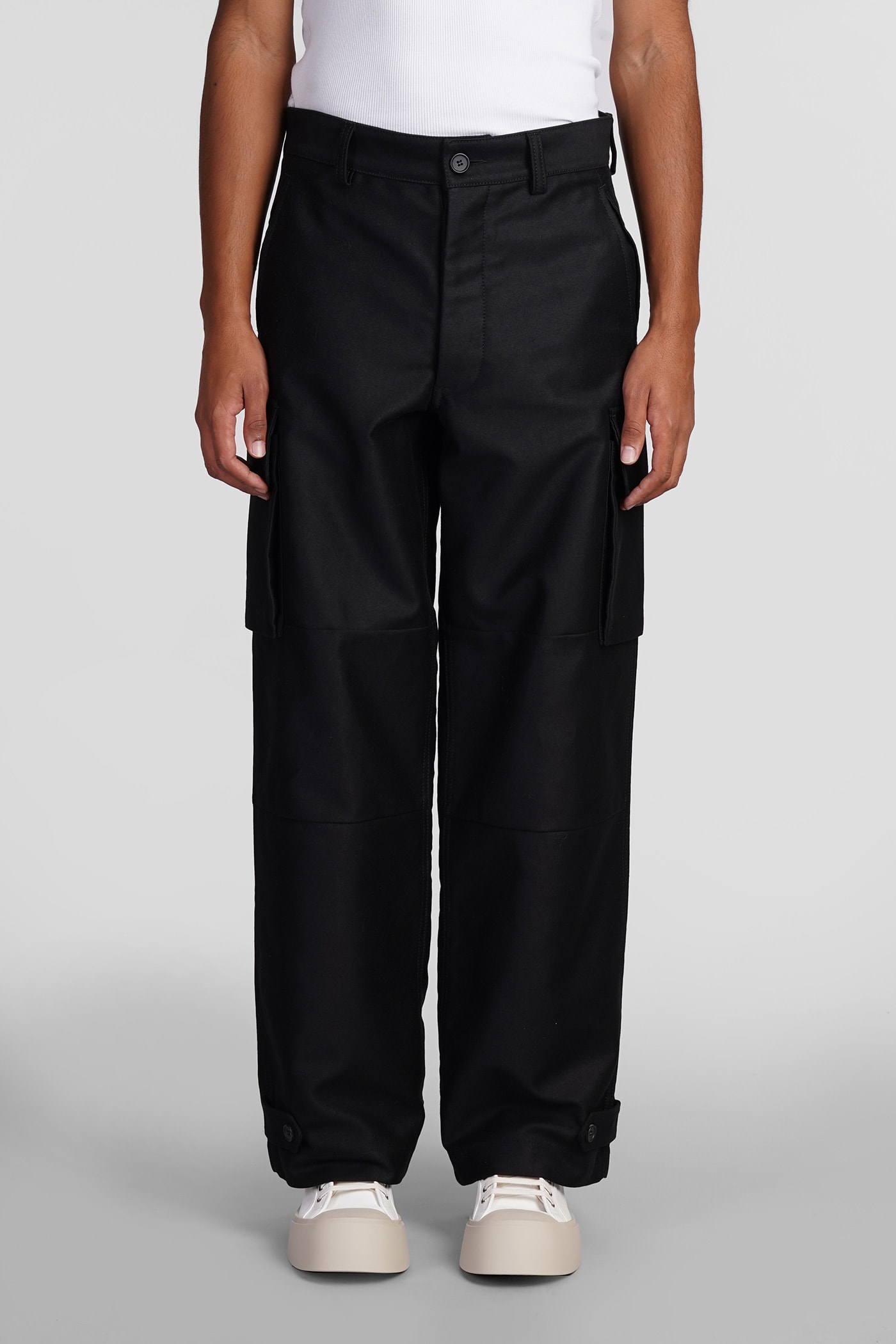 Shop Marni Pants In Black Cotton