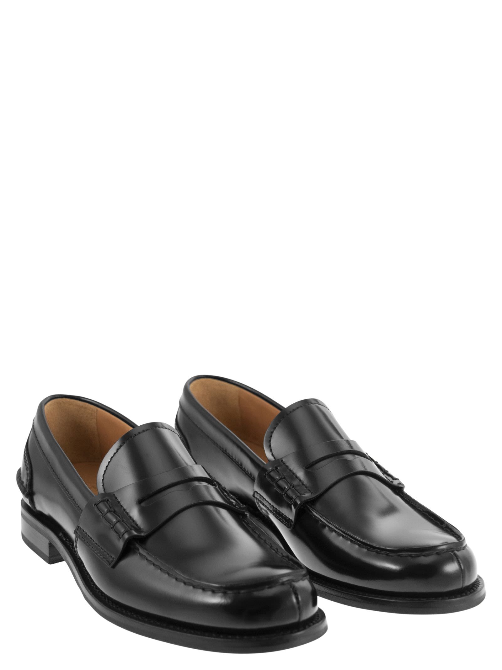 Shop Church's Pembrey W 5 Polished Fumè Loafer In Black