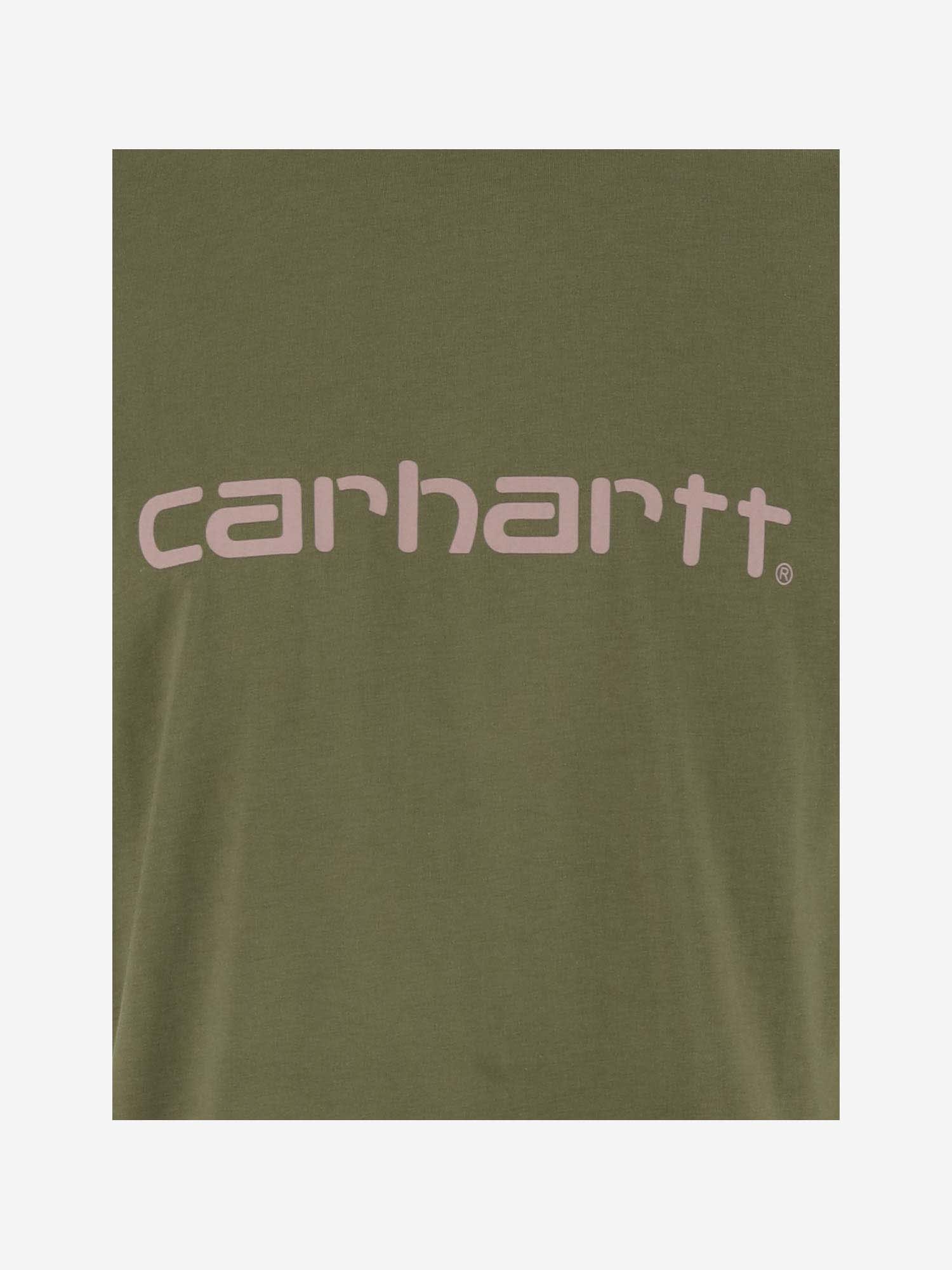 Shop Carhartt Cotton T-shirt With Logo In Green