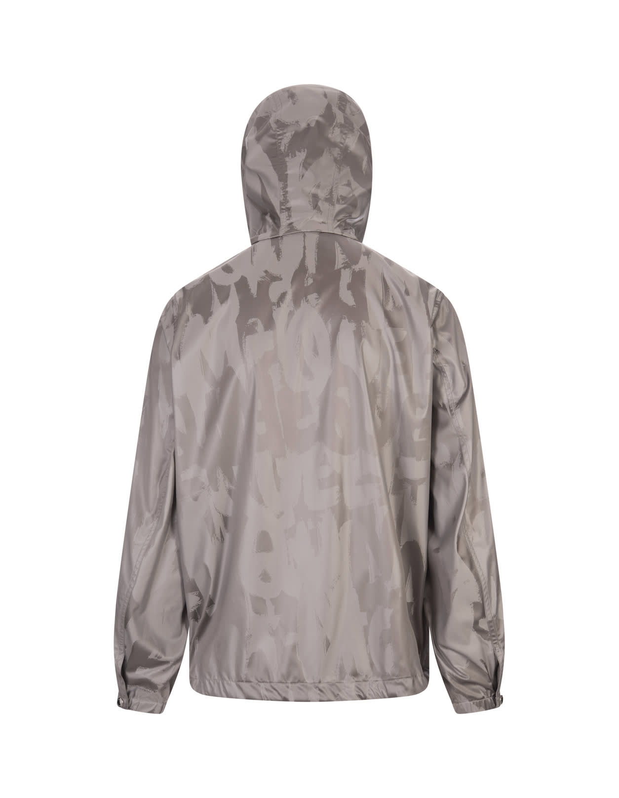 Shop Alexander Mcqueen Mcqueen Graffiti Hooded Jacket In Silver