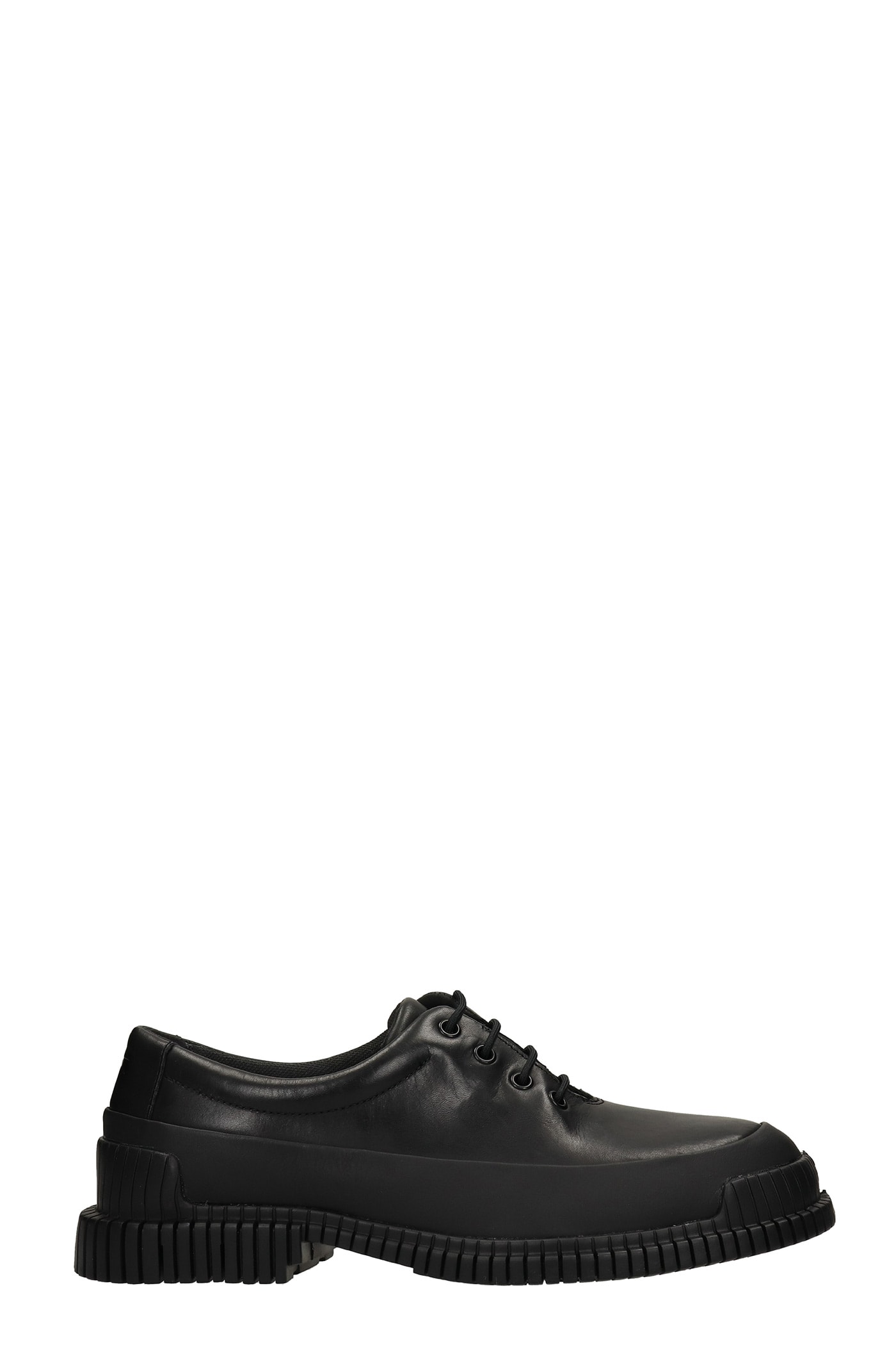 Camper Pix Lace Up Shoes In Black Leather