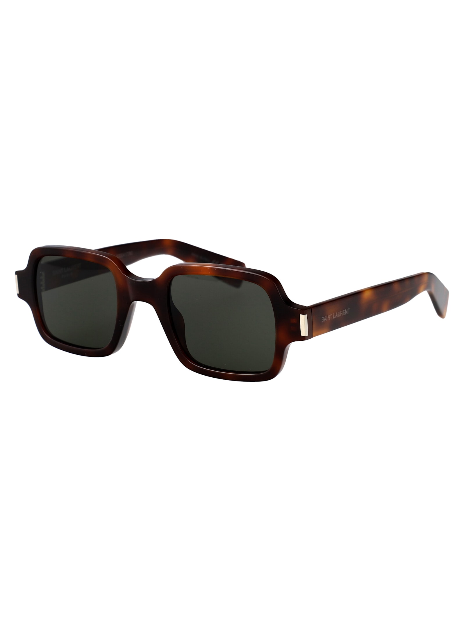 Saint Laurent Havana-havana-grey Acetate Sunglasses