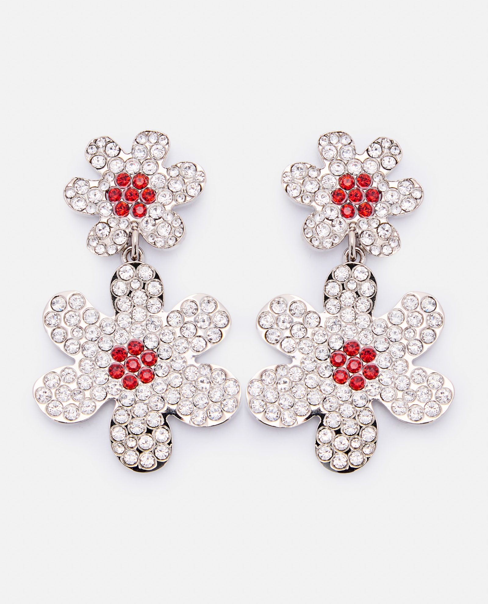 Shop Marni Flower Pendant Earrings In Silver