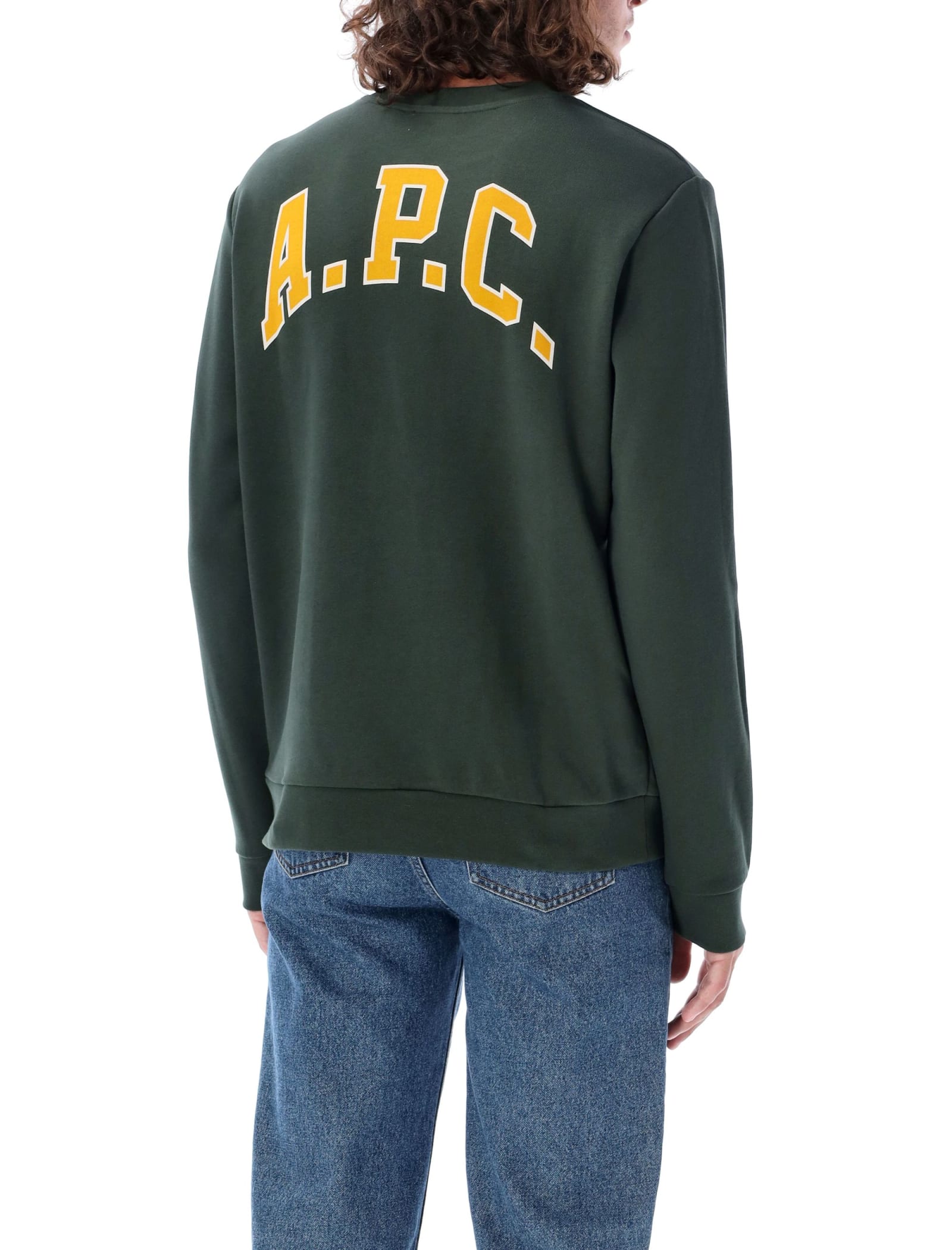 Shop Apc University Fleece In Khaki