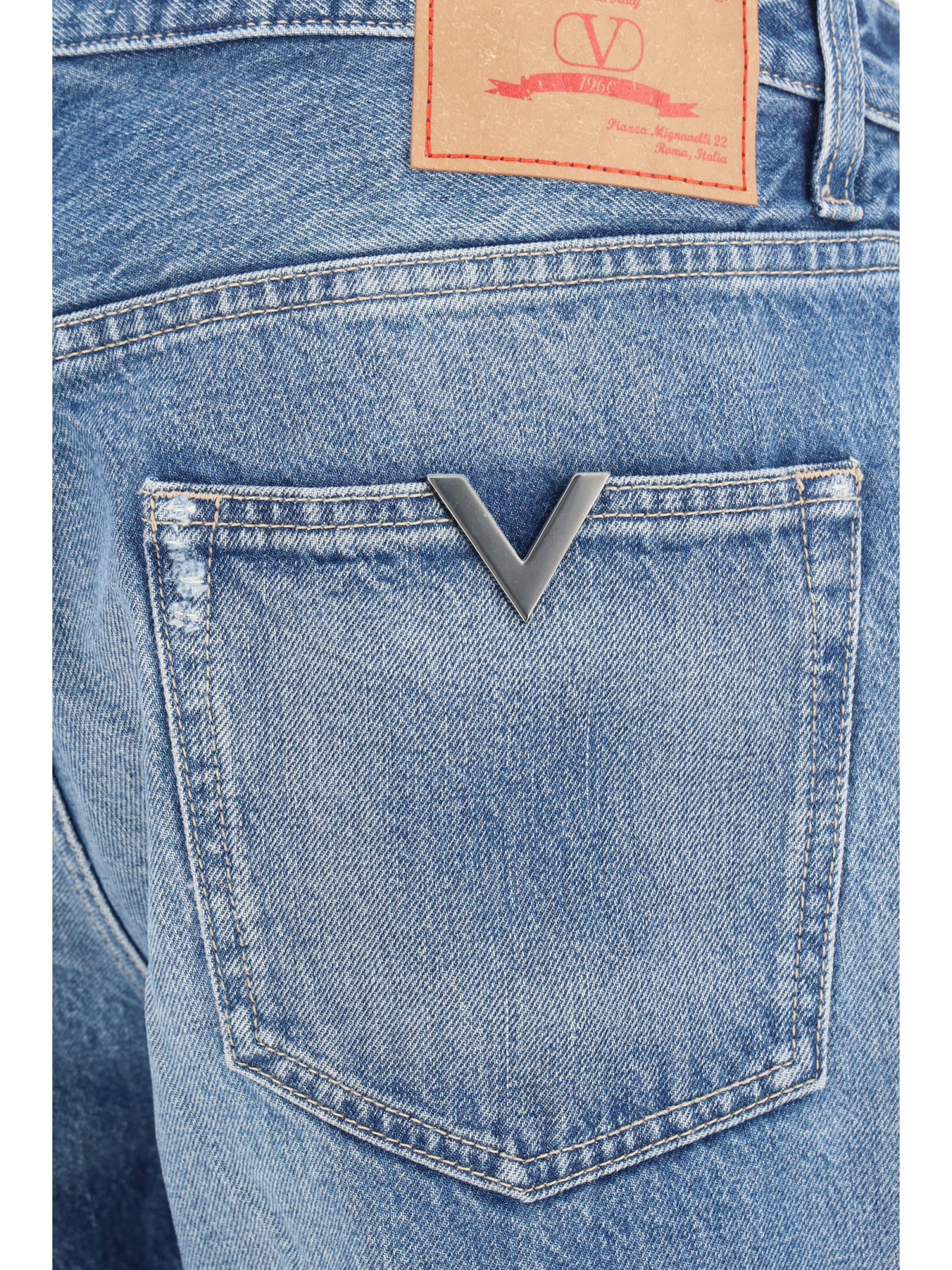 Shop Valentino Jeans In Medium Blue Denim