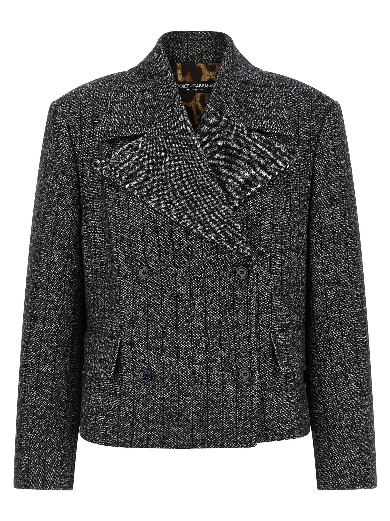 Dolce & Gabbana Striped Wool Blazer In Multi