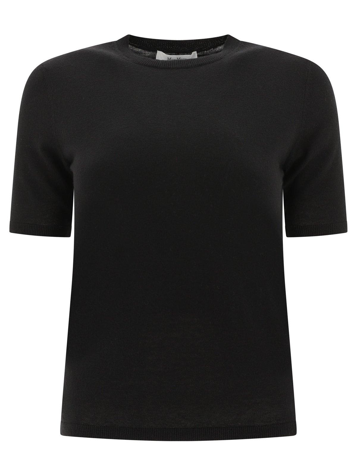 Shop Max Mara Crewneck Knitted Top In Black