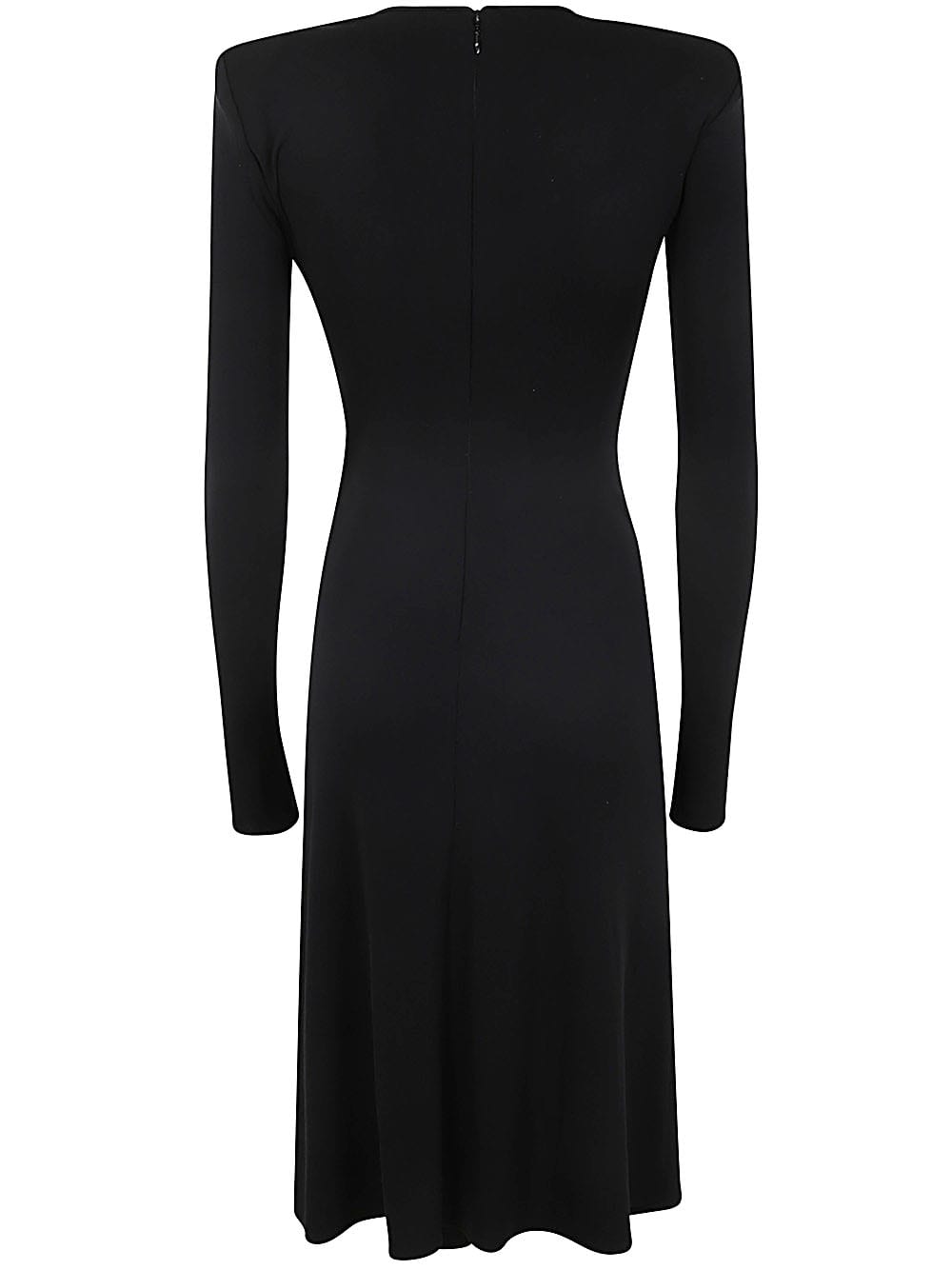 Shop Elisabetta Franchi V Neck Midi Dress In Black