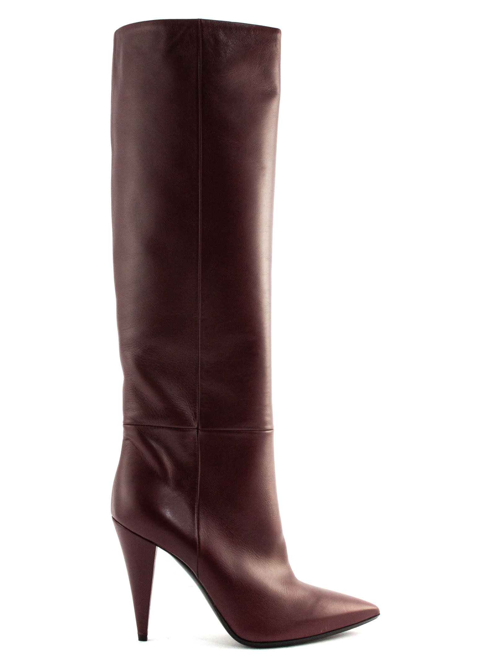 Strategia Bordeaux Leather High Boots