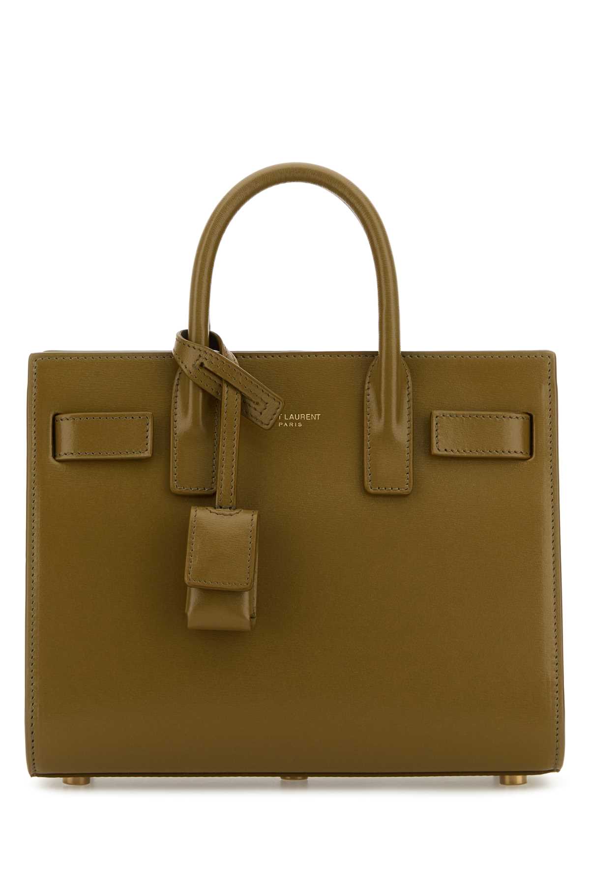 Saint Laurent Khaki Leather Nano Sac De Jour Handbag