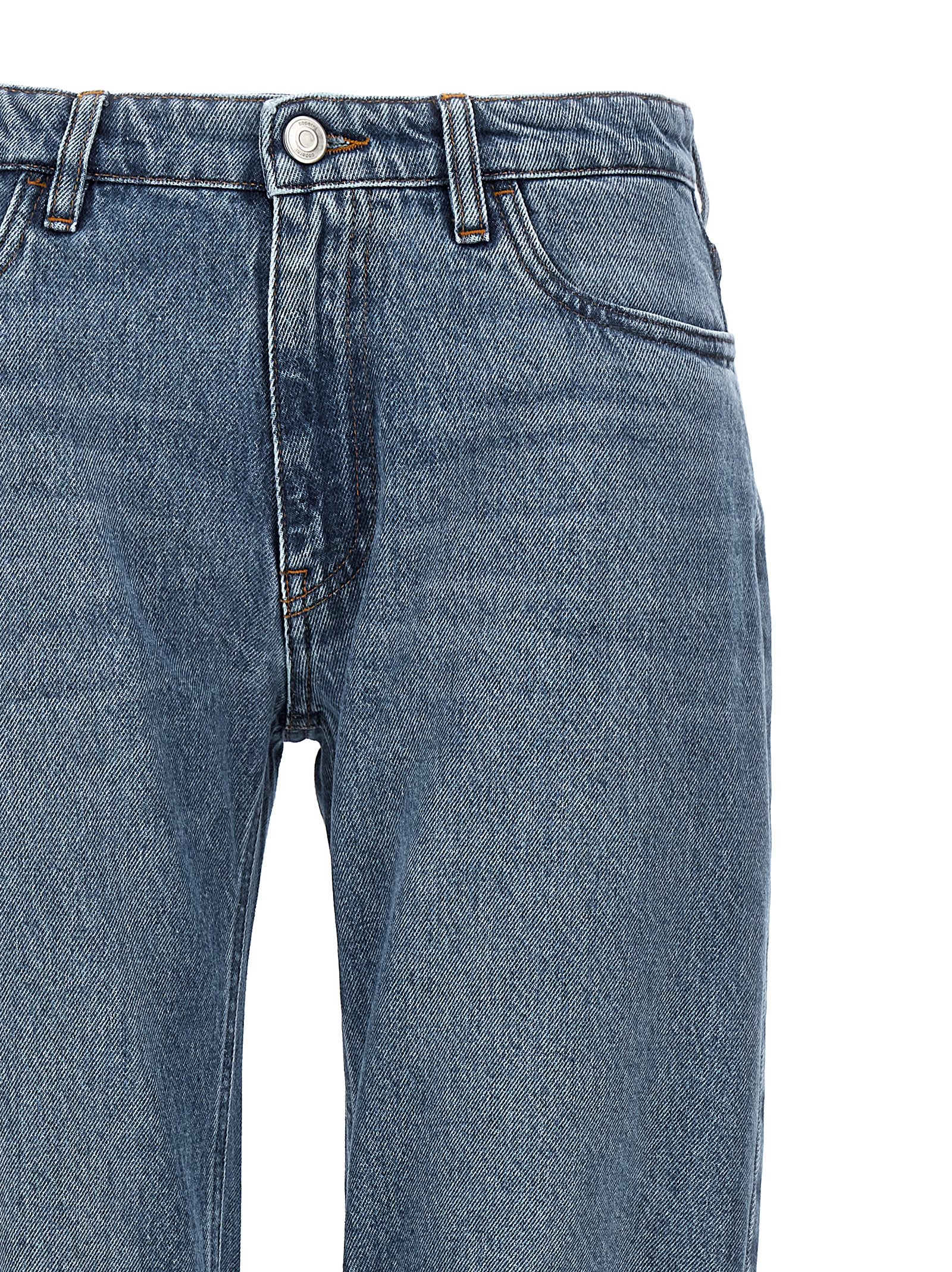 Shop Coperni Open Knee Jeans In Wasblu Washed Blue