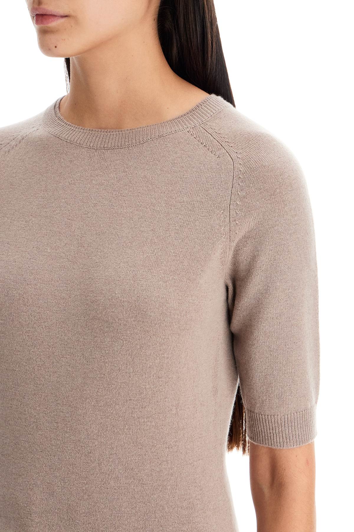 Shop Max Mara Wool And Cashmere Knit Top C In Tortora