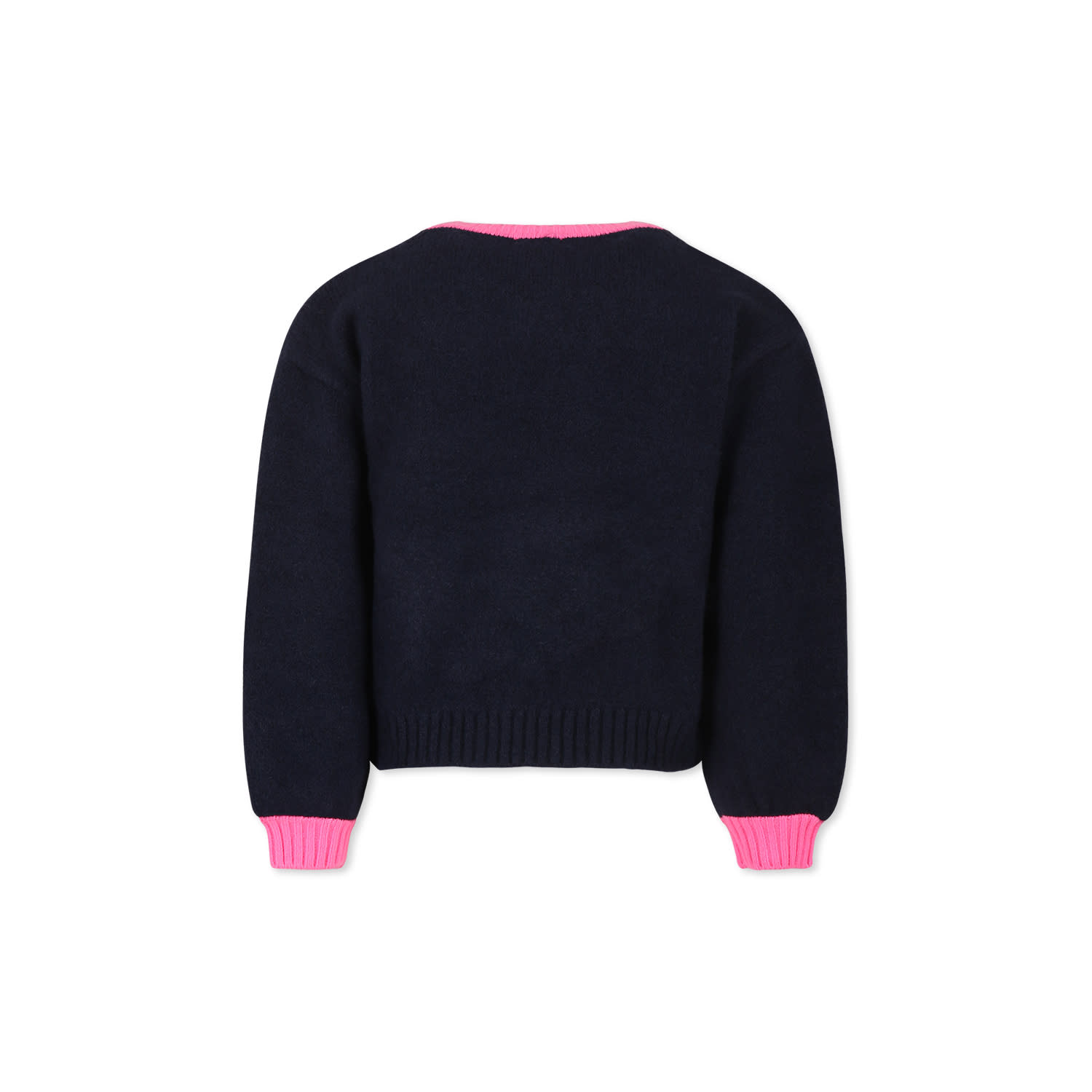 Billieblush Blue Sweater For Girl With Hearts In Blue
