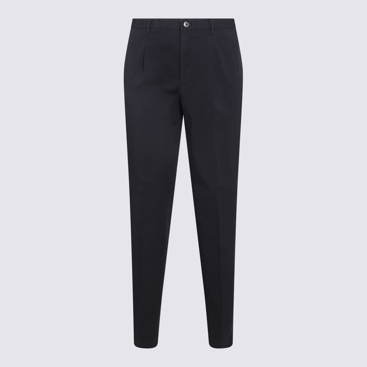 Shop Incotex Dark Blue Cotton Stretch Pants