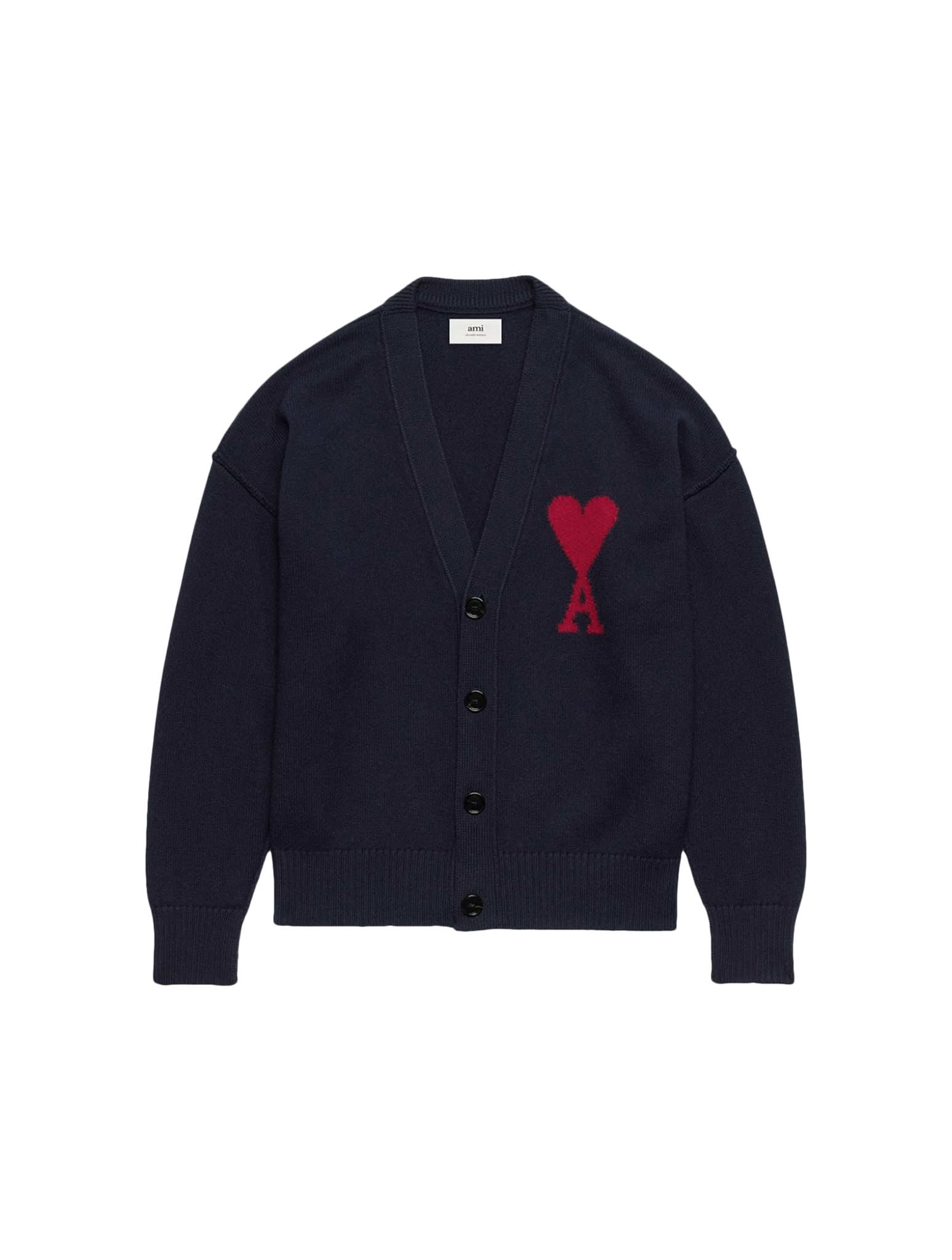 Ami Alexandre Mattiussi Red Adc Cardigan | Smart Closet