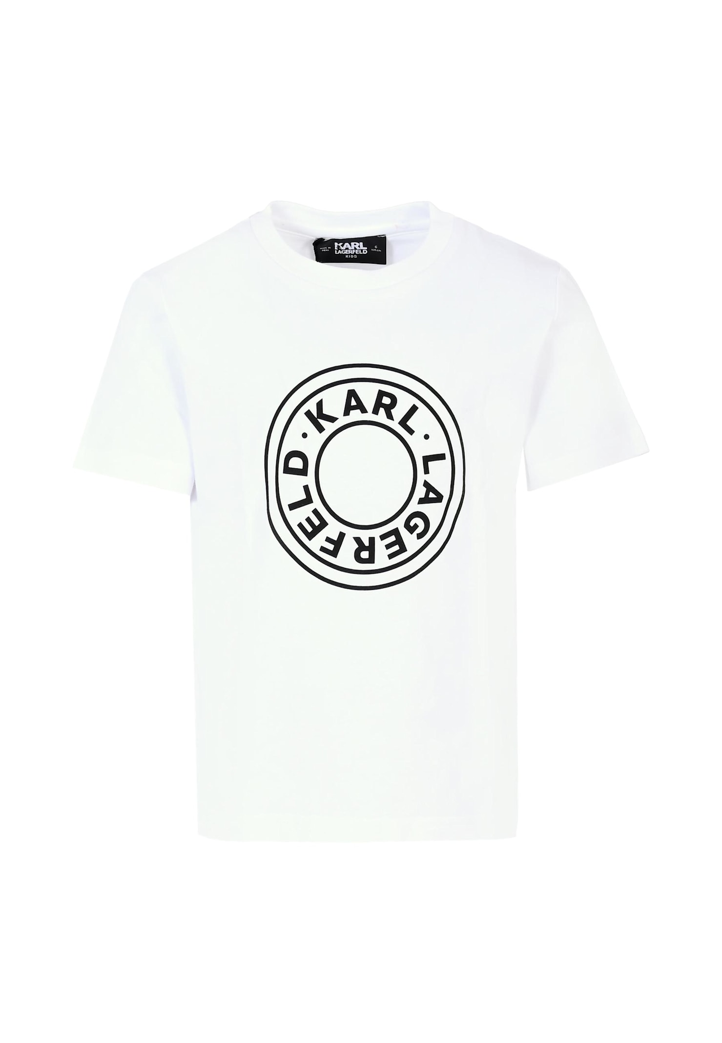 Karl Lagerfeld White T-shirt For Kids With Logo In White