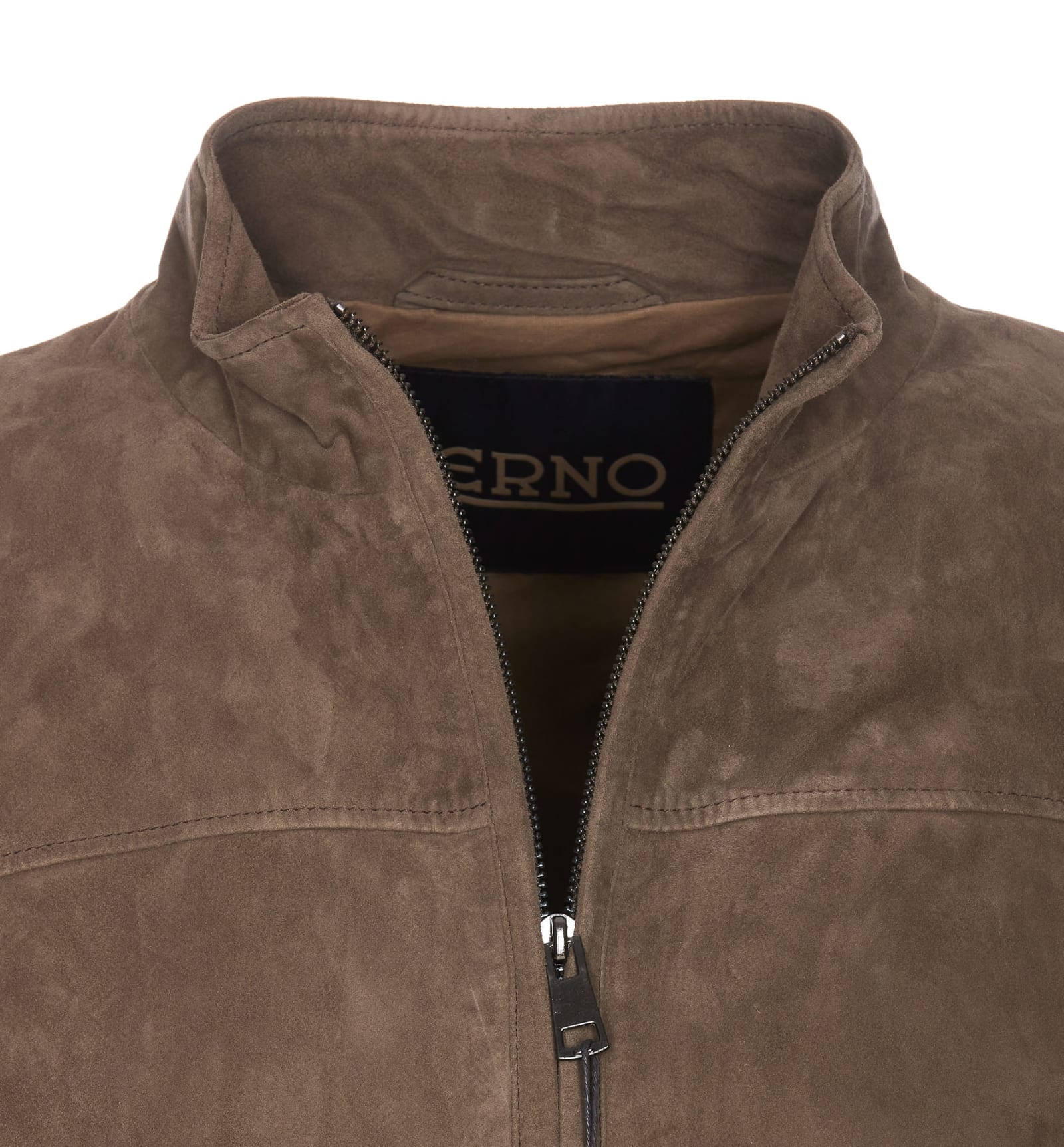 Shop Herno Suede Jacket In Tortora Chiaro