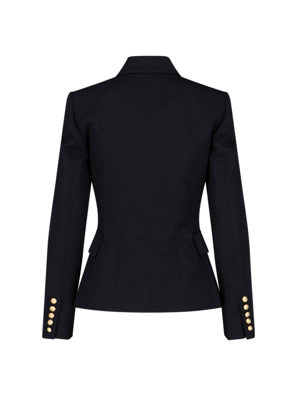 Shop Balmain Double Breast Blazer Jacket In Black