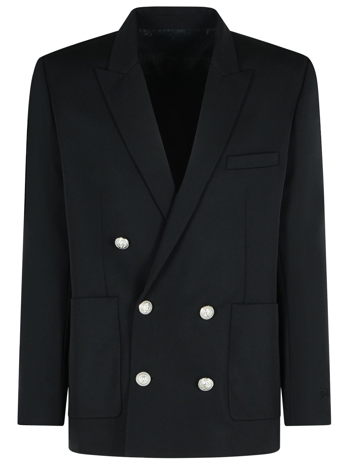 Balmain Black Virgin Wool Blazer In Black