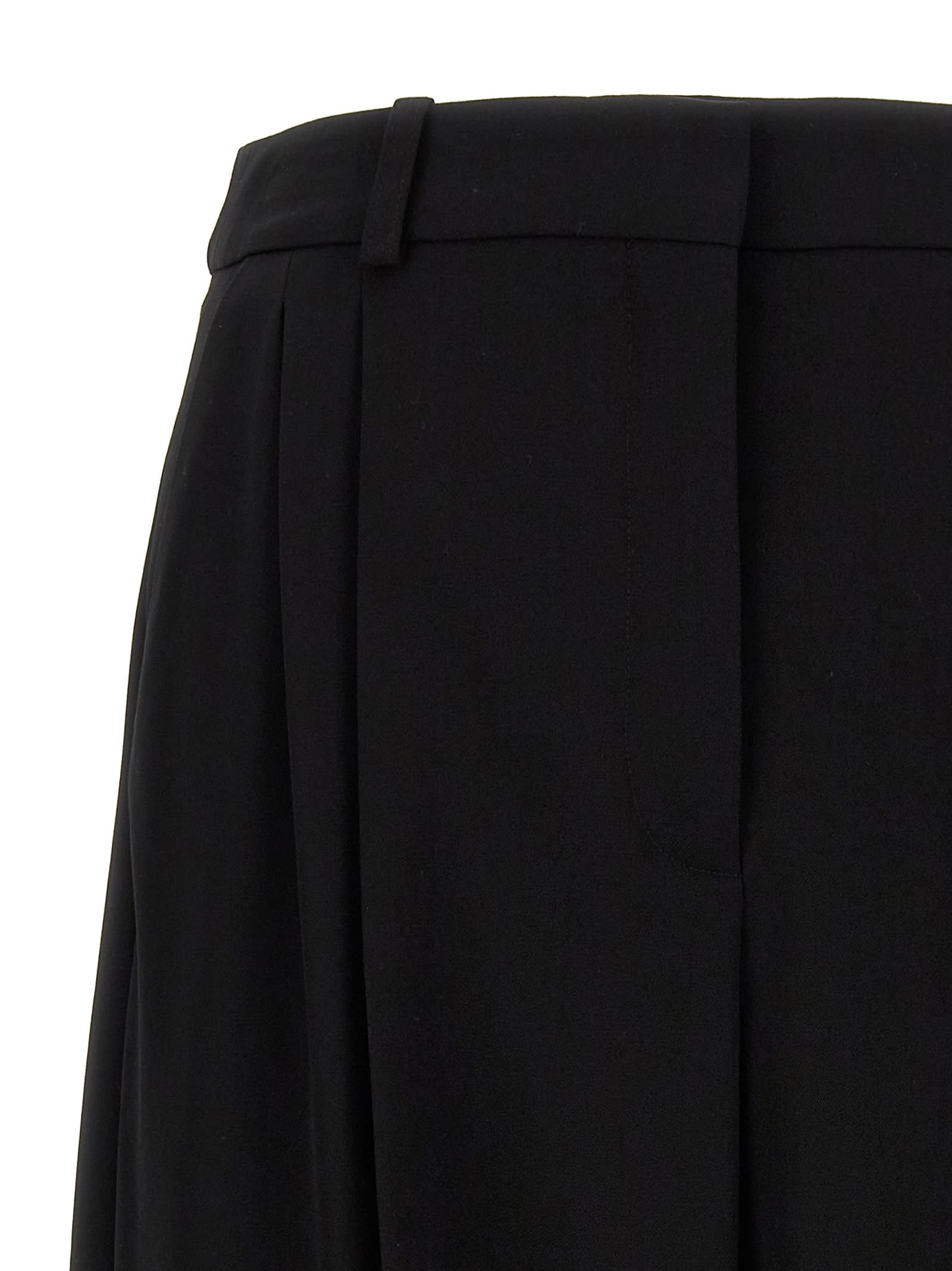 Shop Stella Mccartney Pants With Front Pleats In Nero