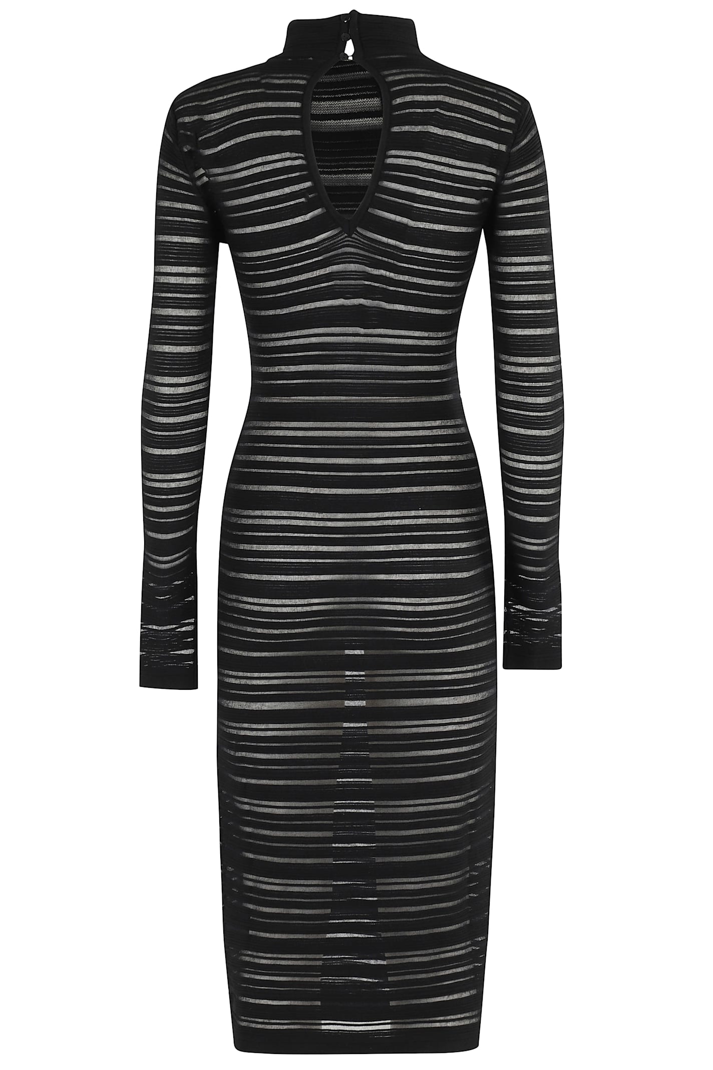 Federica Tosi Abito Midi Viscosa Con Trasparenze Dresses Black In Multi