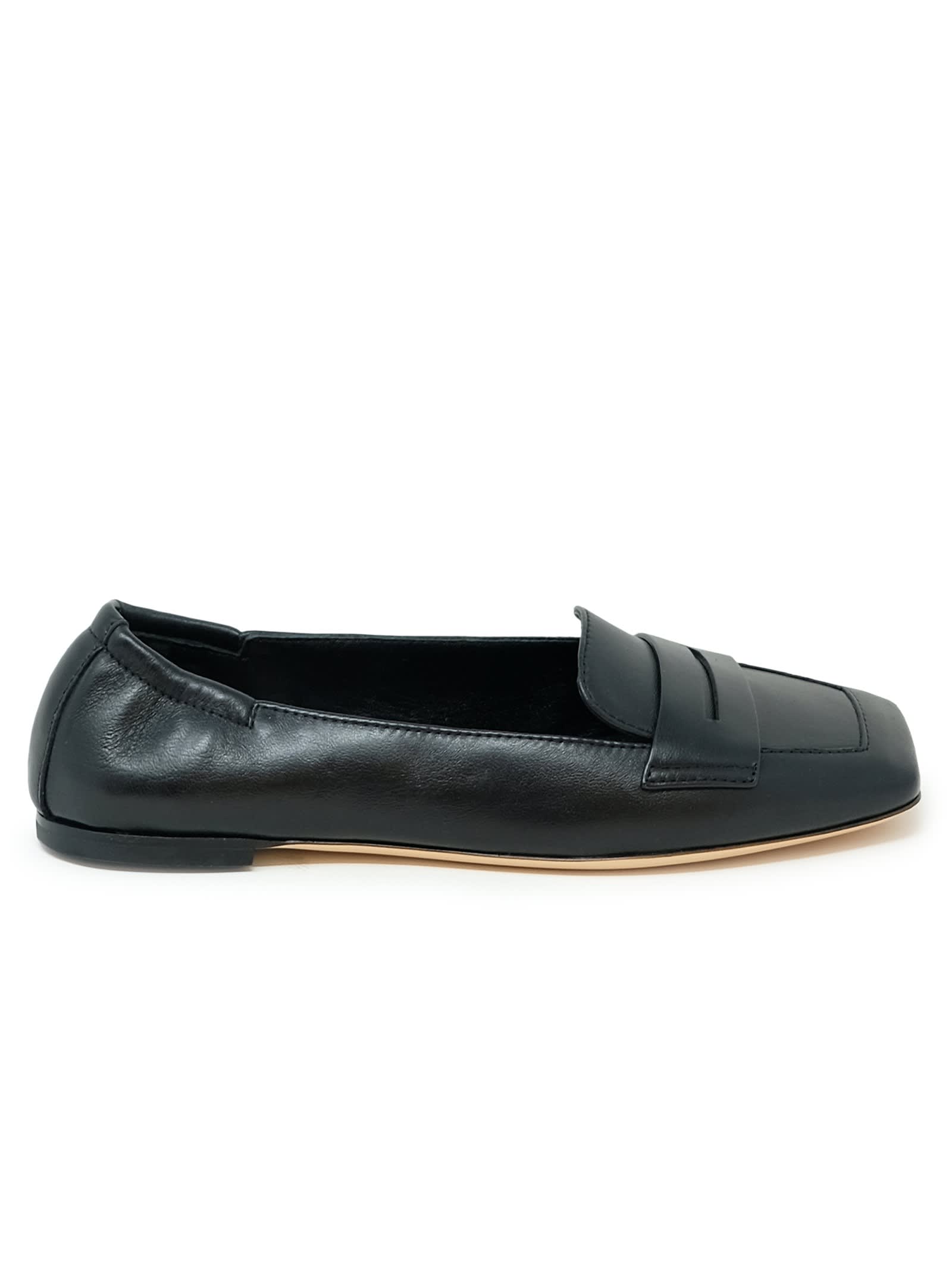 Black Leather Loafer Softy