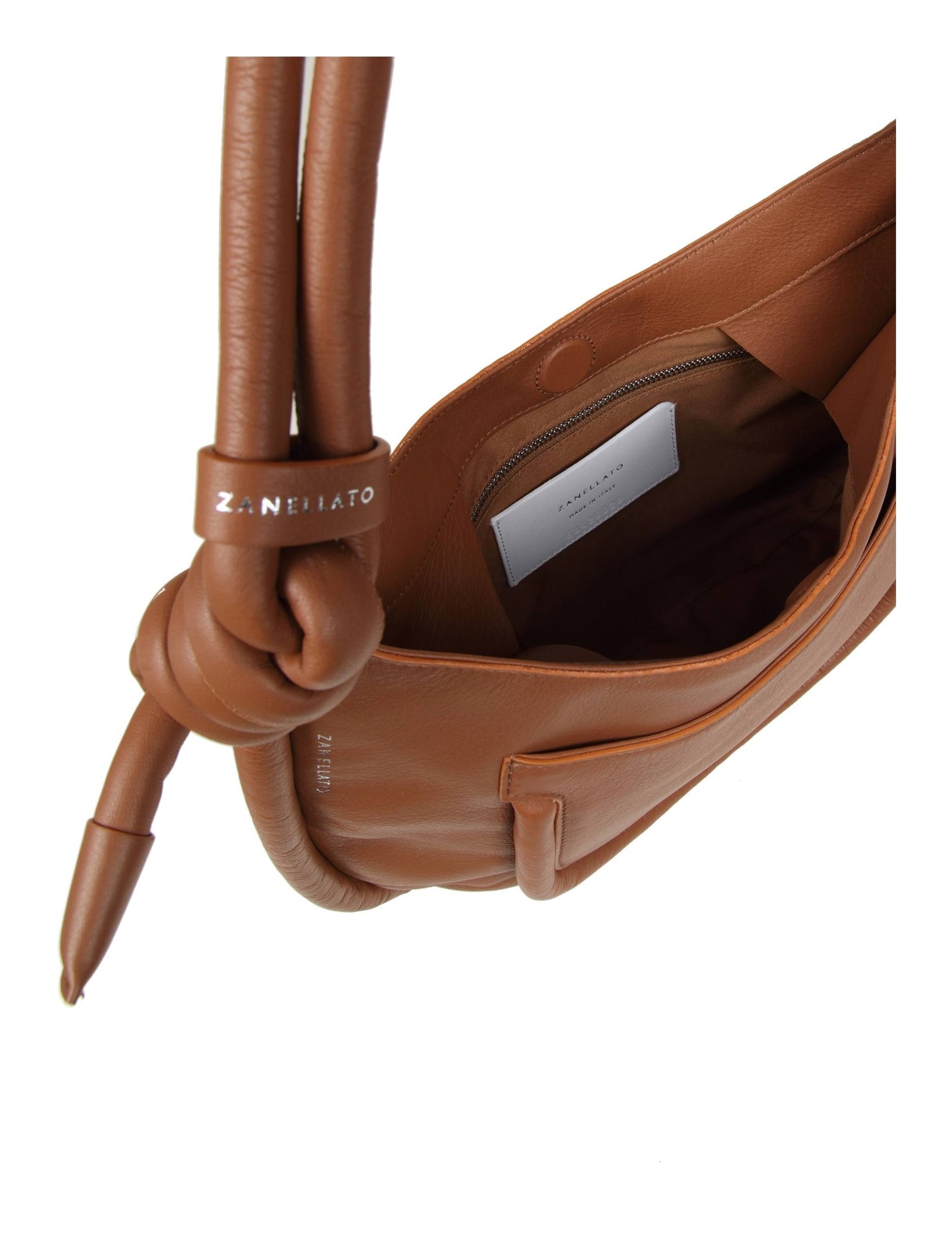 Shop Zanellato Demi Piuma Knot S Bag In Leather Color In Beige