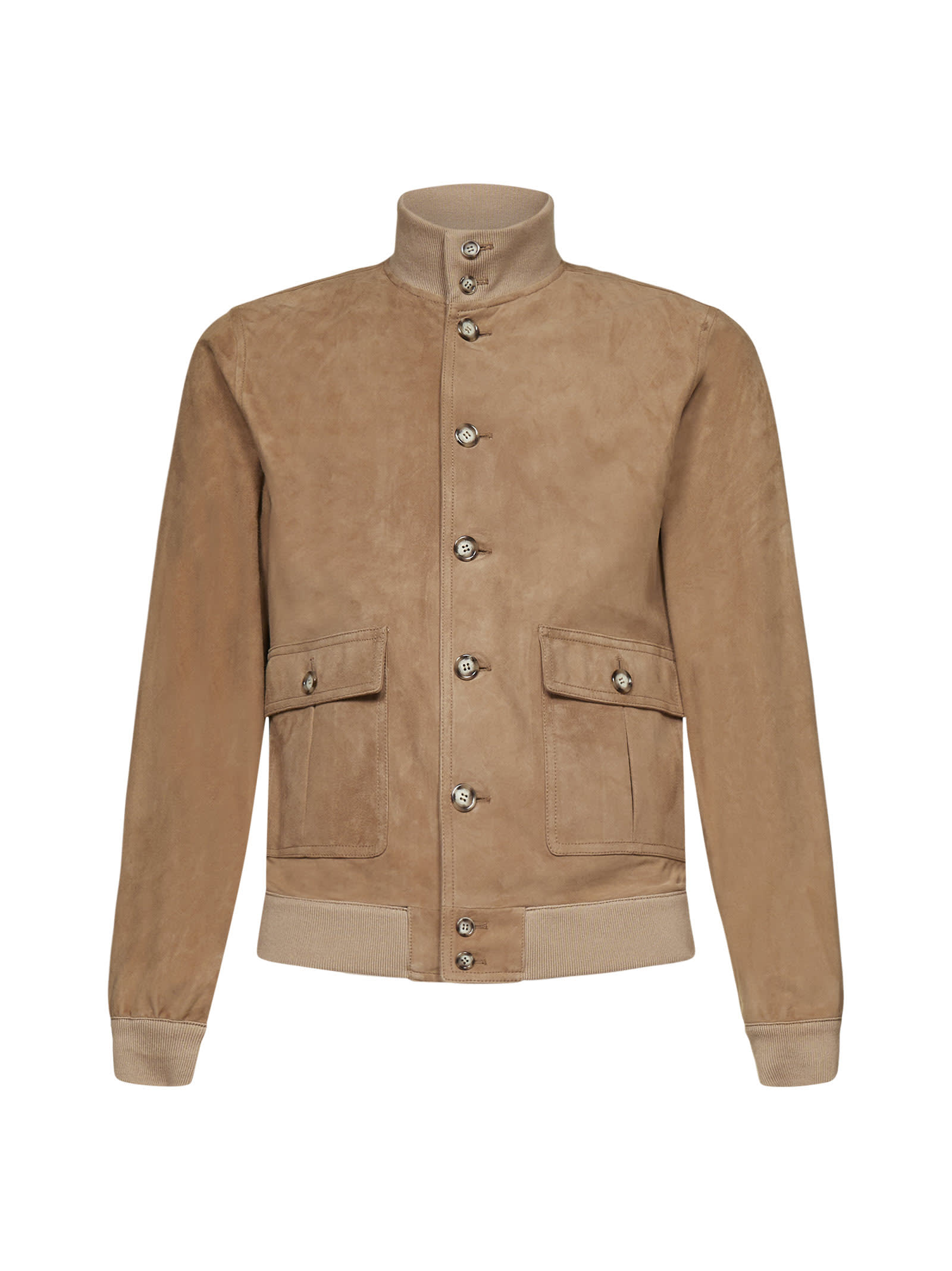 Valstar Slim-cut Buttoned Goatskin Jacket In Arachide