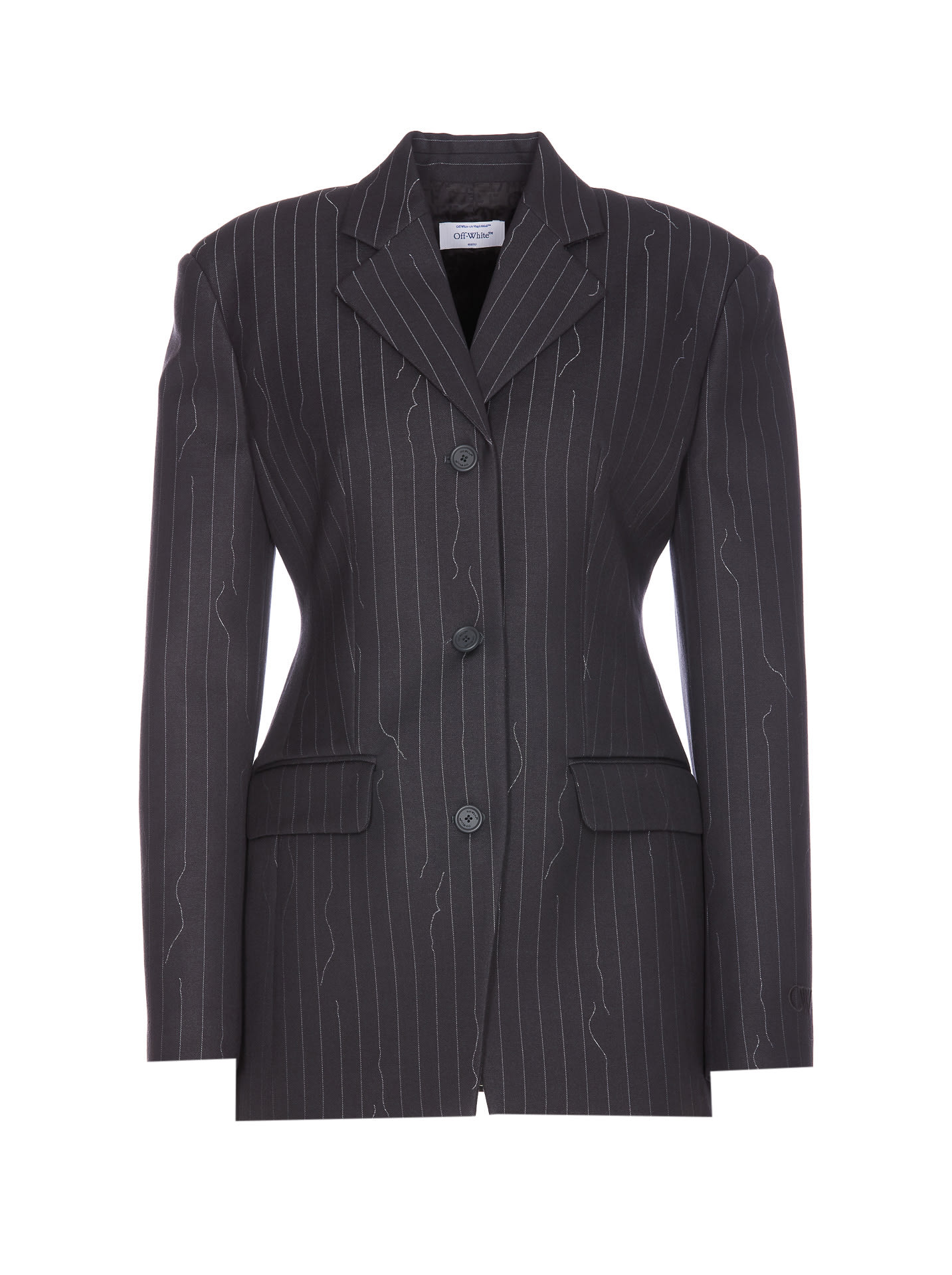 Pinstripe Fitted Three Buttons Jacket