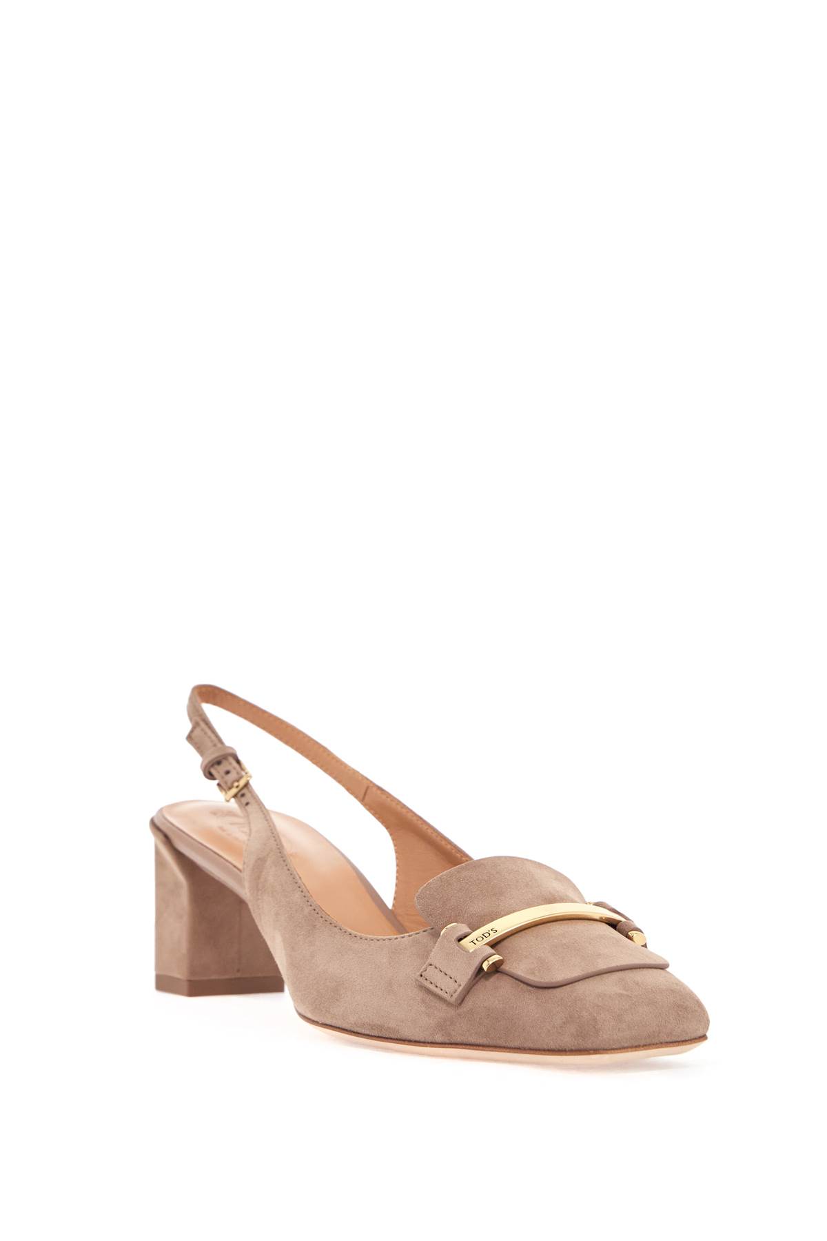 Tod's Cappuccino Goat Leather Pumps With Metal Bar In Cappuccino (beige)