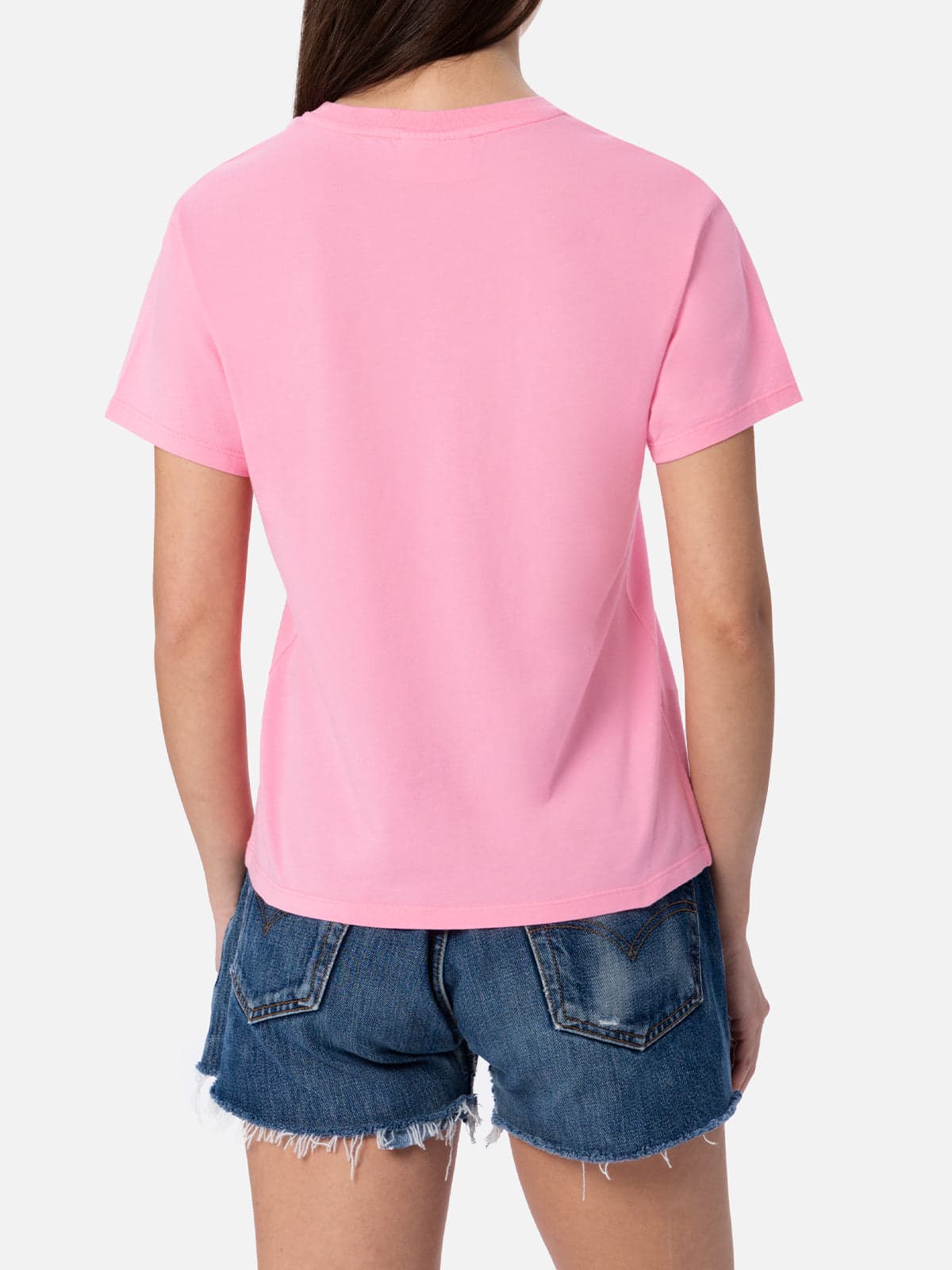 Mc2 Saint Barth Woman Pink Cotton Jersey Crewneck T-shirt Emilie In Pink