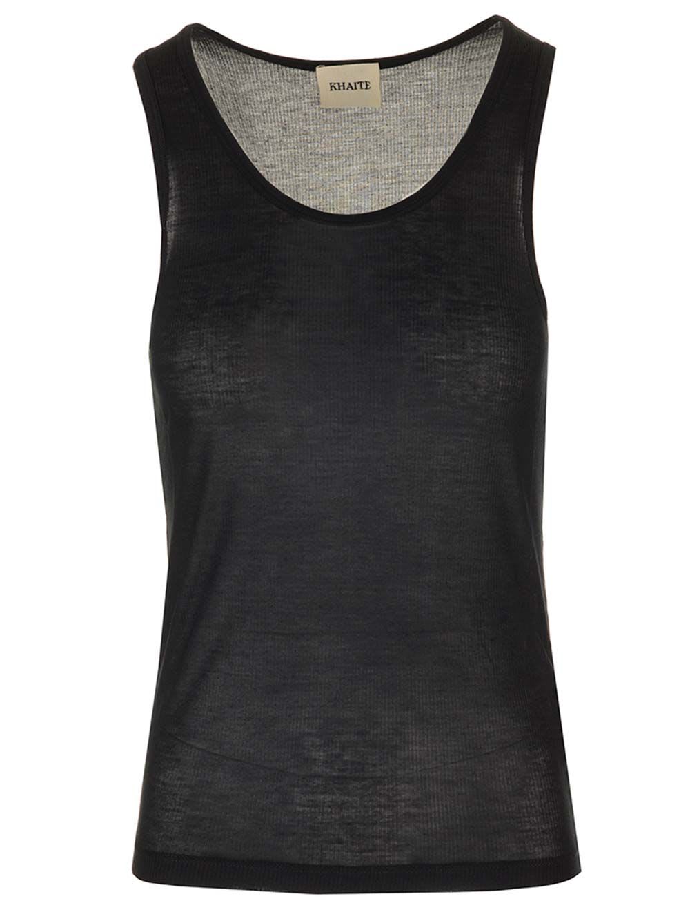 Shop Khaite Black Sleeveless Top