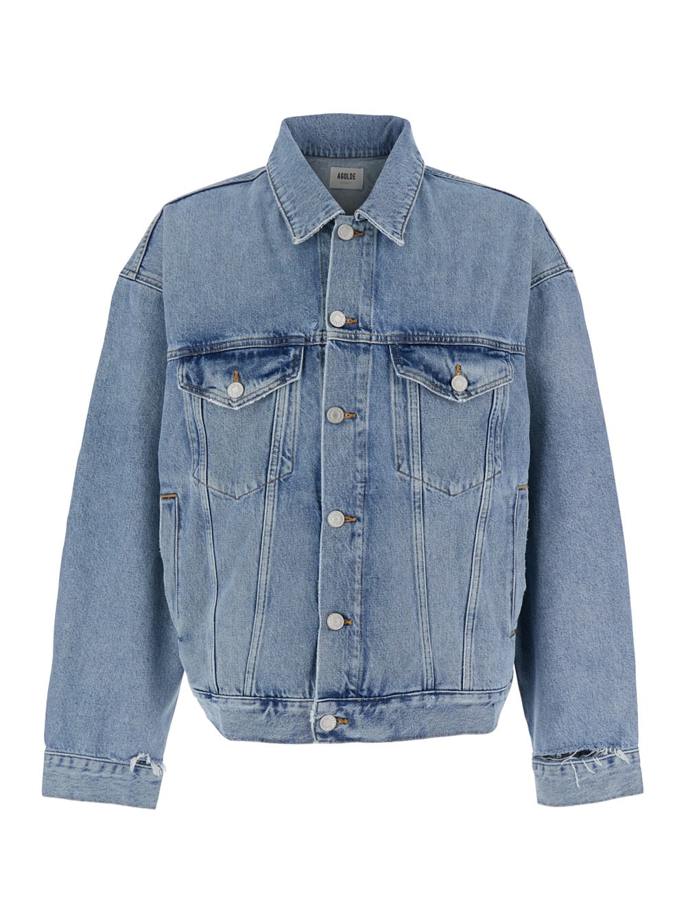 stefano Light Blue Jacket With Classic Collar In Denim Man