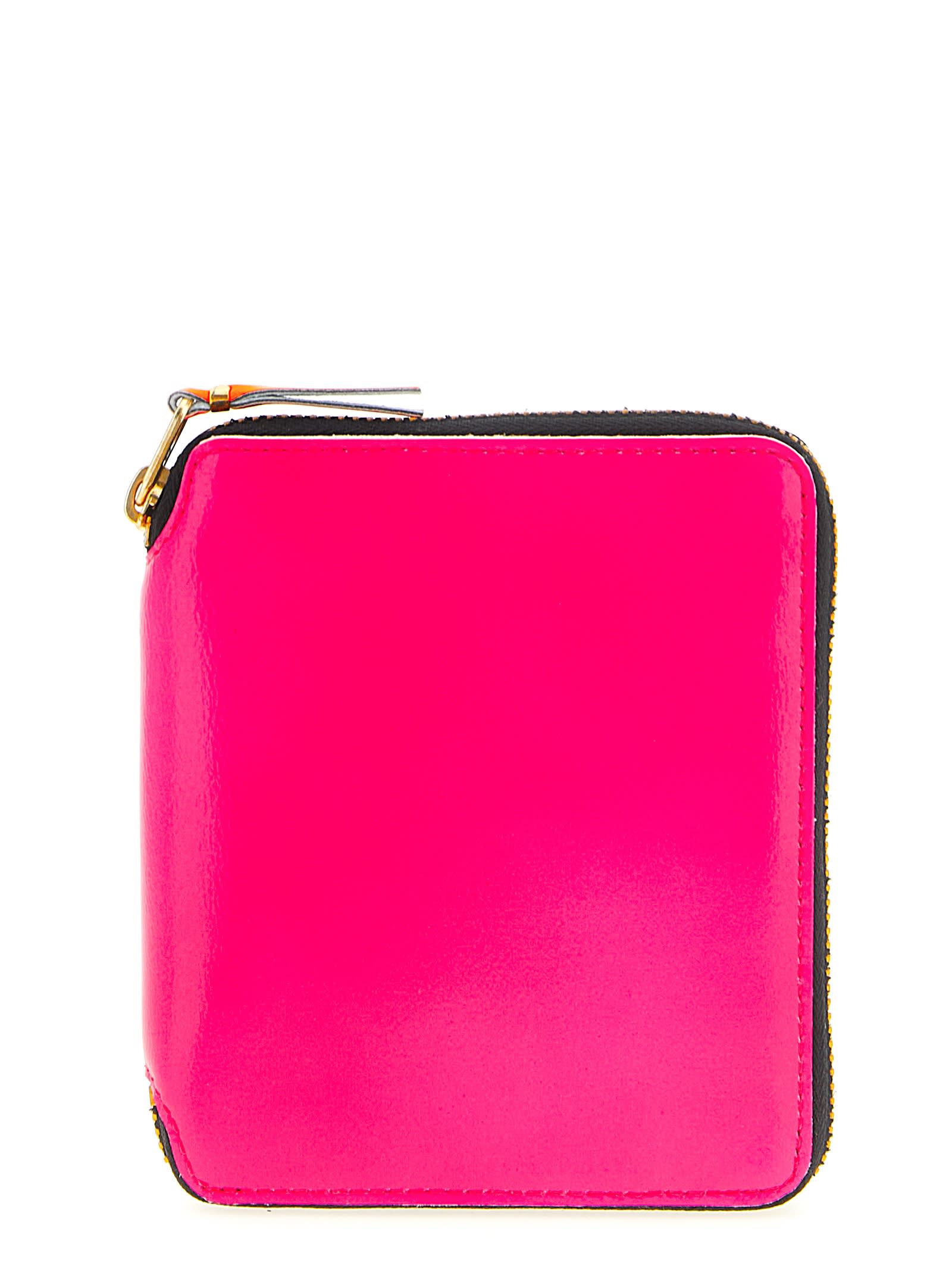 Comme Des Garçons Super Fluo Zip-around Leather Wallet In Multi