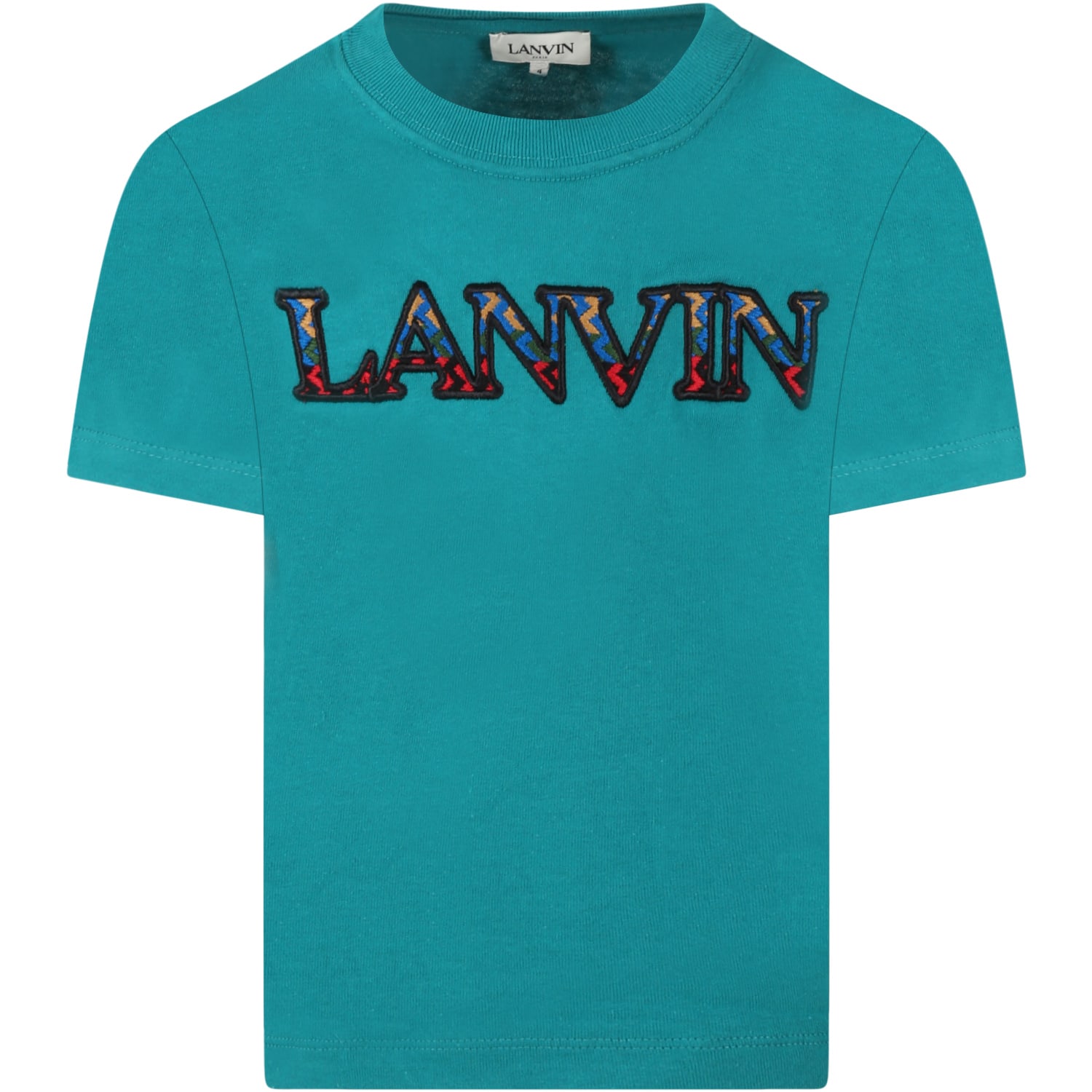 Lanvin Green T-shirt For Boy With Logo