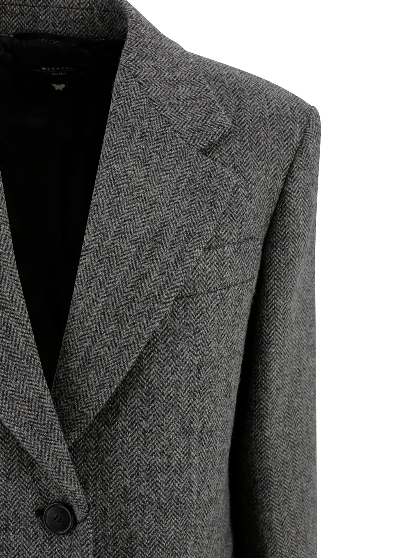 Weekend Max Mara Tronto Wool Single Breasted Blazer In Gray