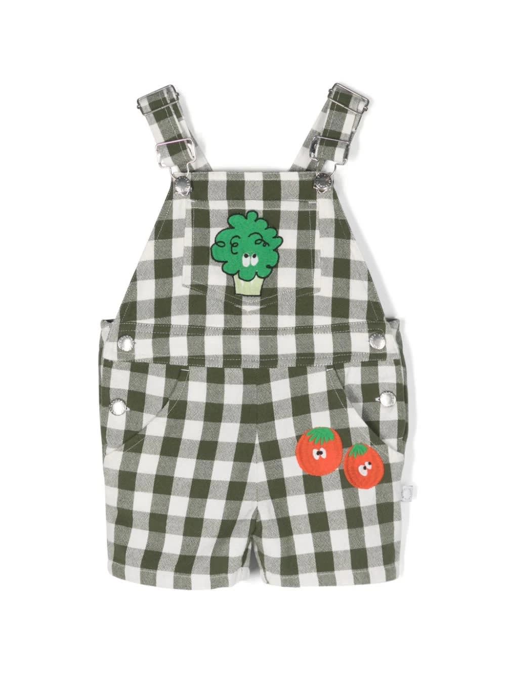 Shop Stella Mccartney Dungarees With Embroidery In Green