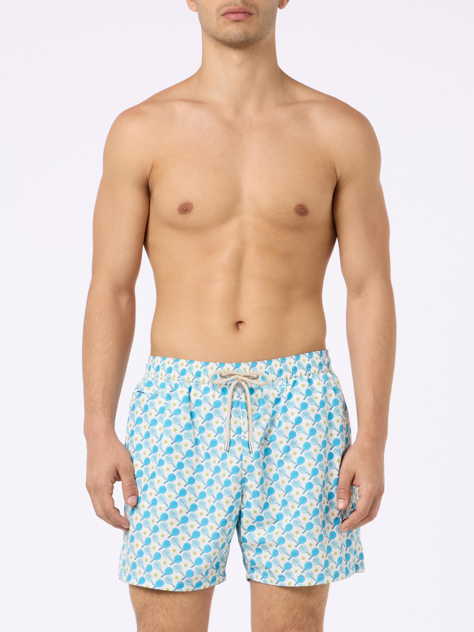 MC2 SAINT BARTH MAN LIGHTWEIGHT FABRIC SWIM-SHORTS LIGHTING MICRO FANTASY WITH PADEL PRINT 