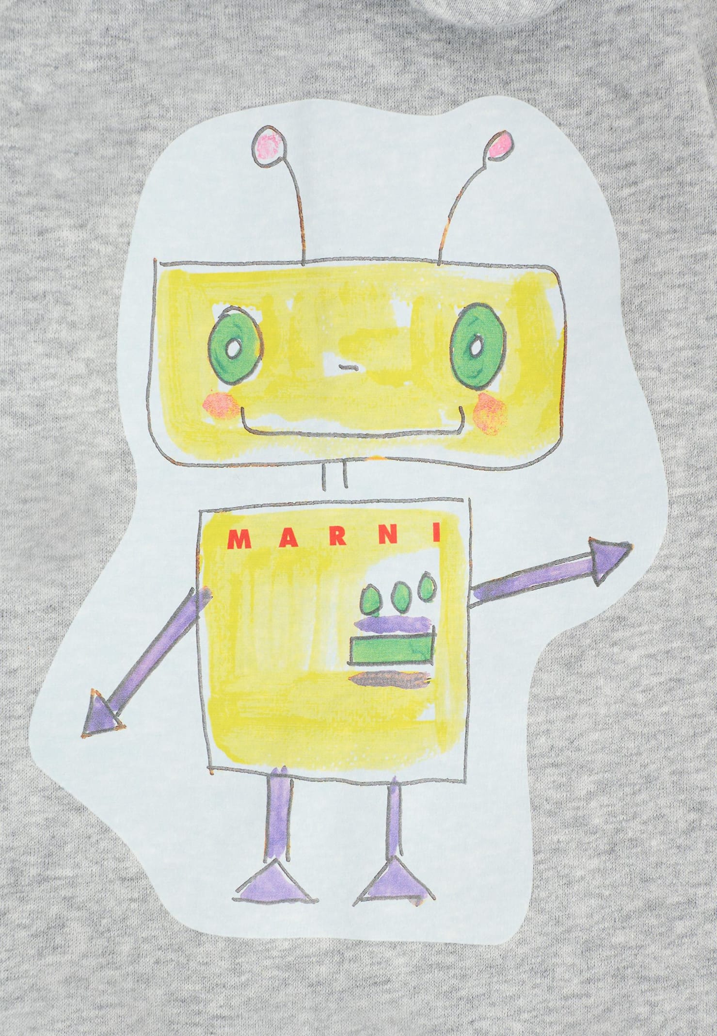 Marni Grey Babygrow For Babykids With Robot In Gray