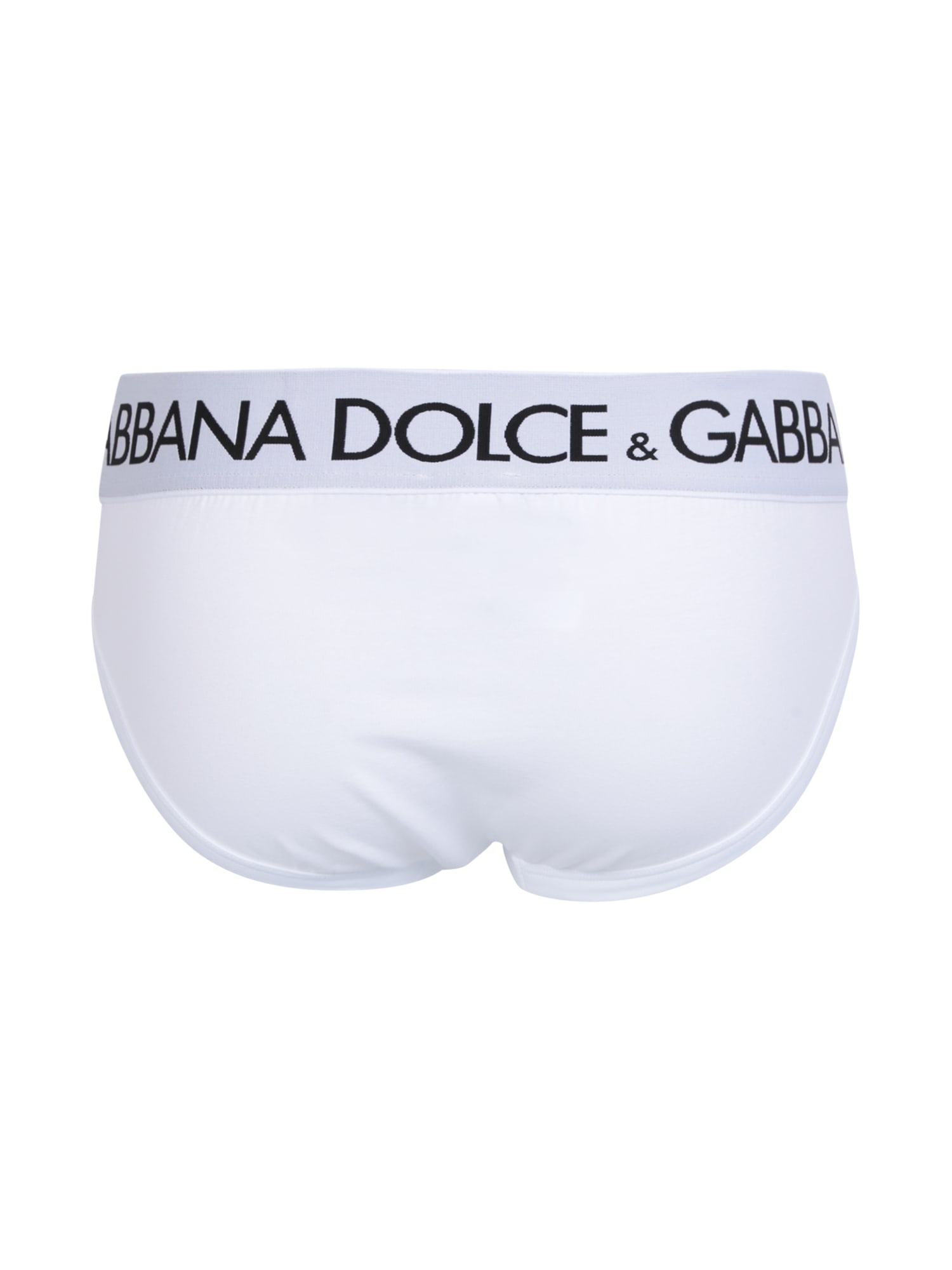 Dolce & Gabbana Mid-rise Briefs In Two-way Stretch Cotton In White