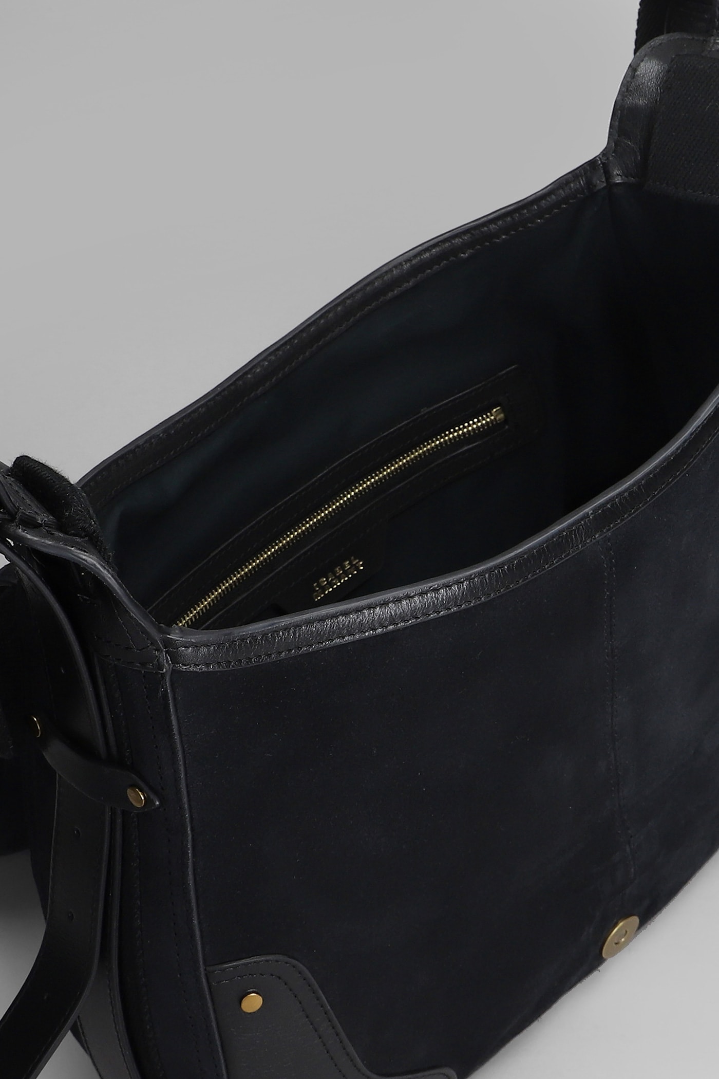 Isabel Marant Sierra Shoulder Shoulder Bag In Black Suede In Black