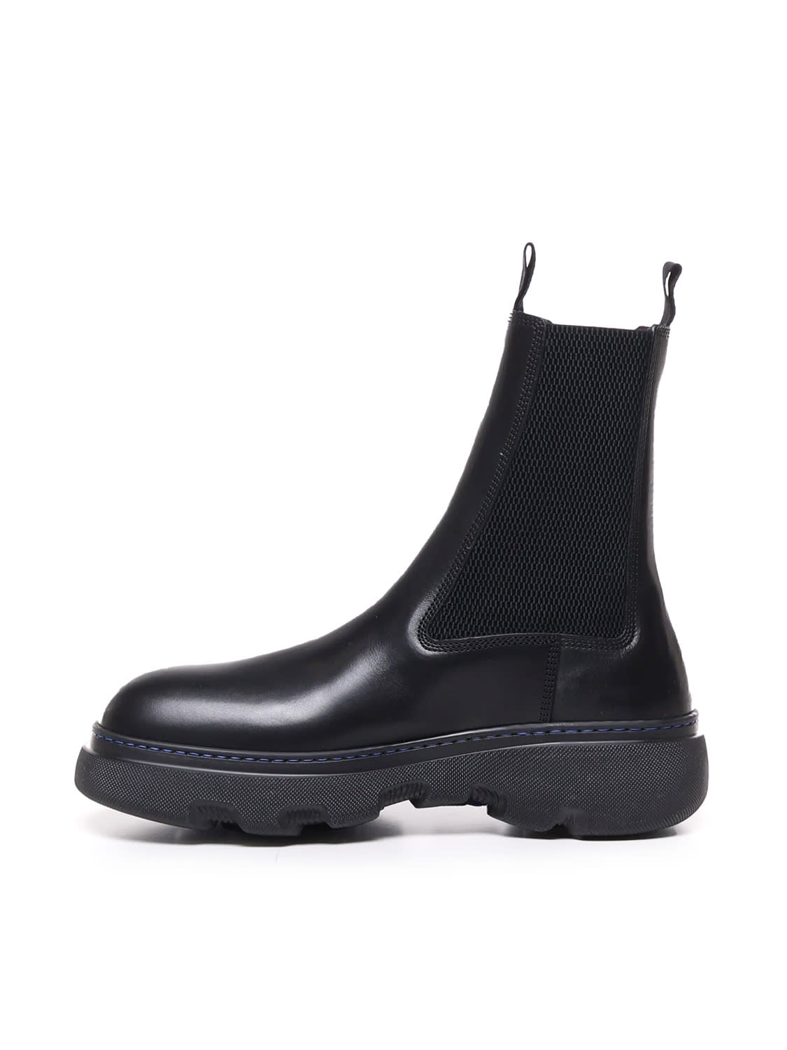 Shop Burberry Leather Creeper Chelsea Boots In Black
