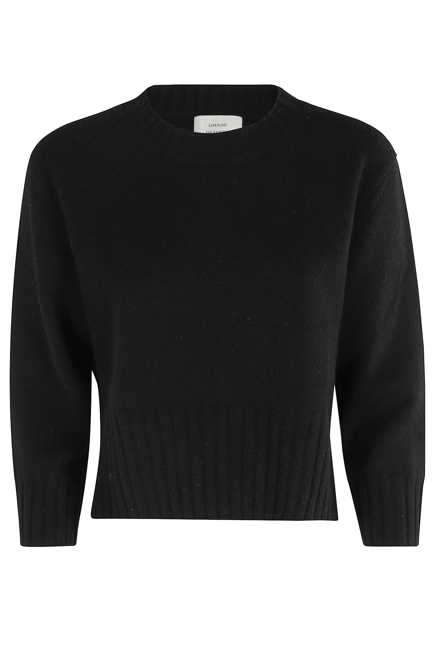 Loulou Studio Mora Lds Cropped Sweater In Black