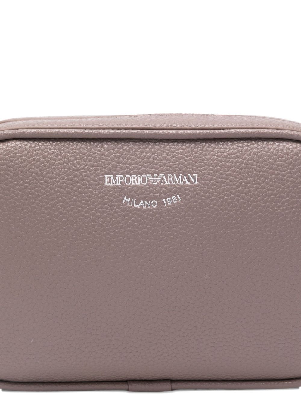 Emporio Armani Taupe Logo Crossbody Bag In Gray