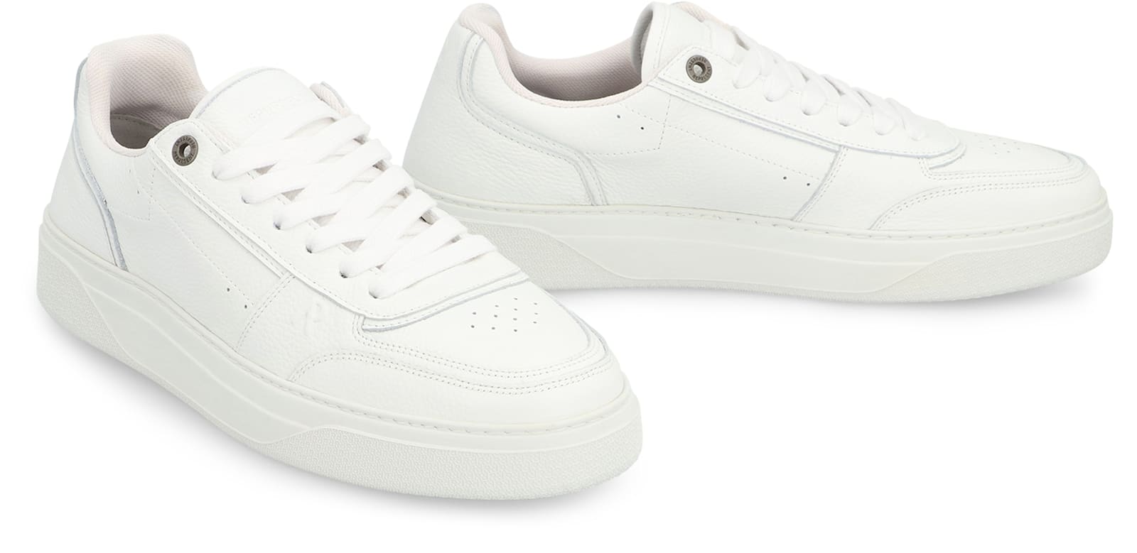 Represent Mens White Initial Leather Low-top Trainers In White