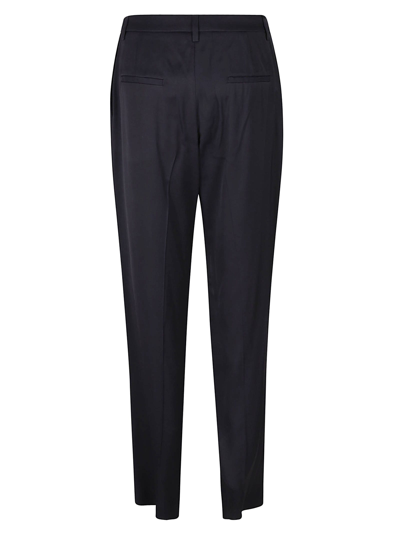 Fabiana Filippi Woolen Fabric Regular Fit Trousers In Blue Inchiostro
