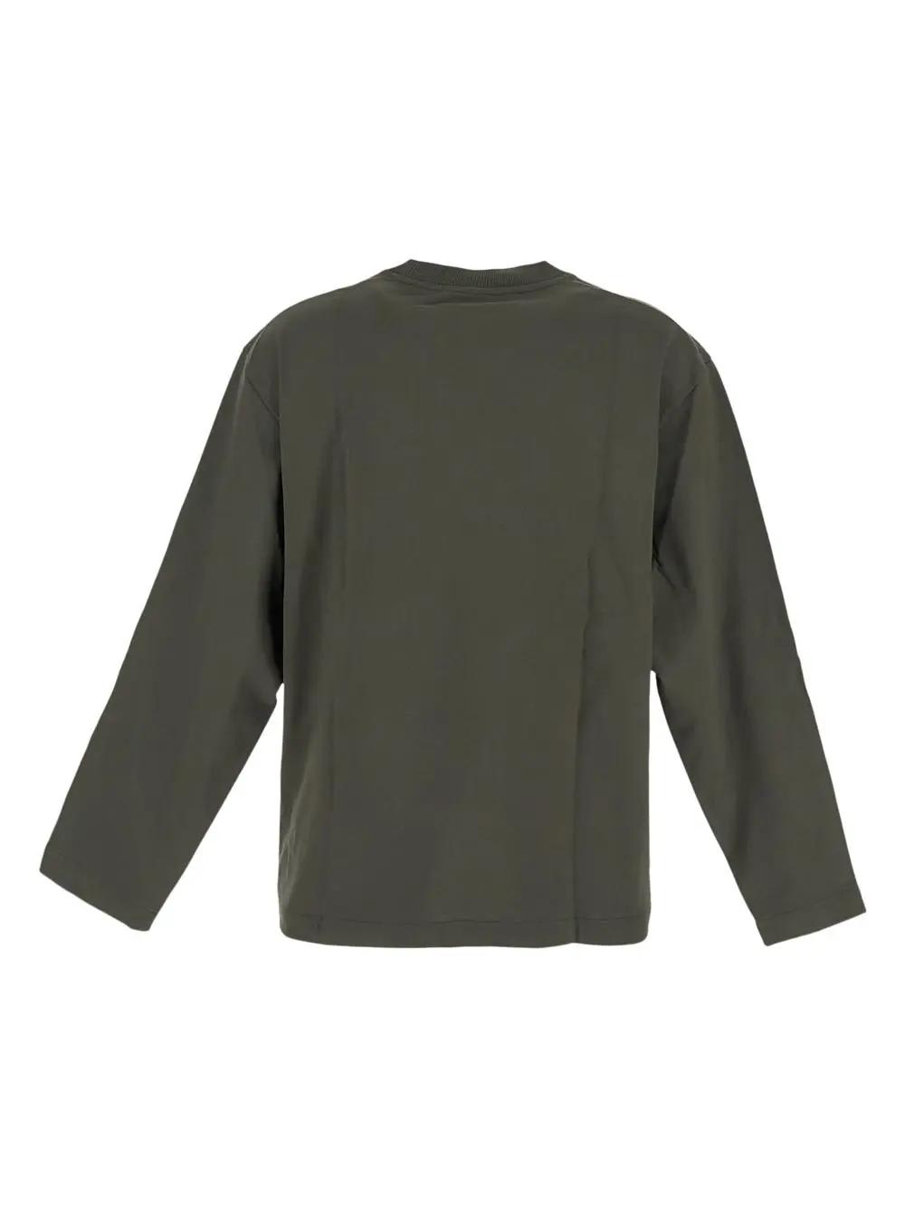 Jil Sander Long Sleeves Cotton T-shirt In Green
