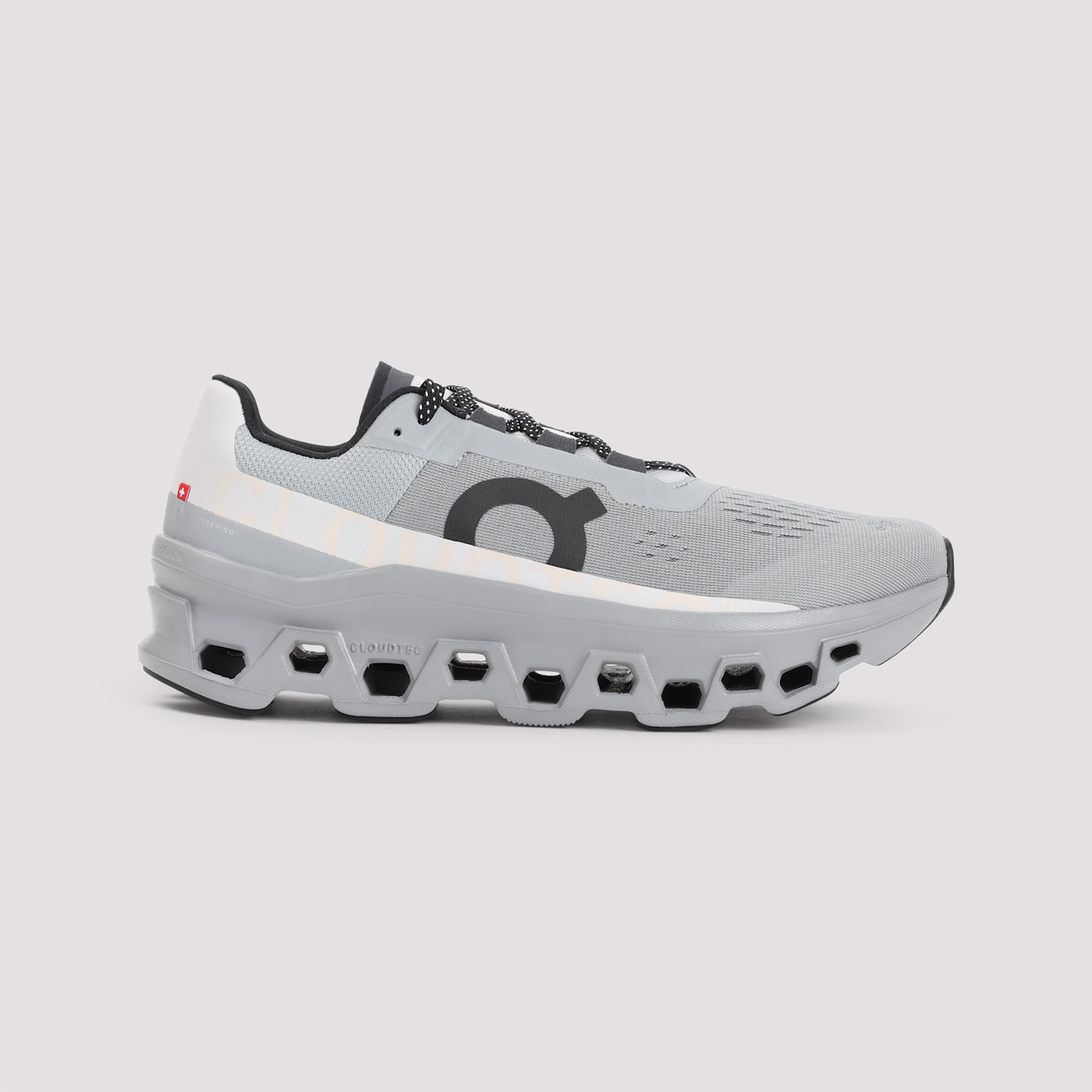 On Breathable Grey Sneakers With Robust Rubber Sole In Gray