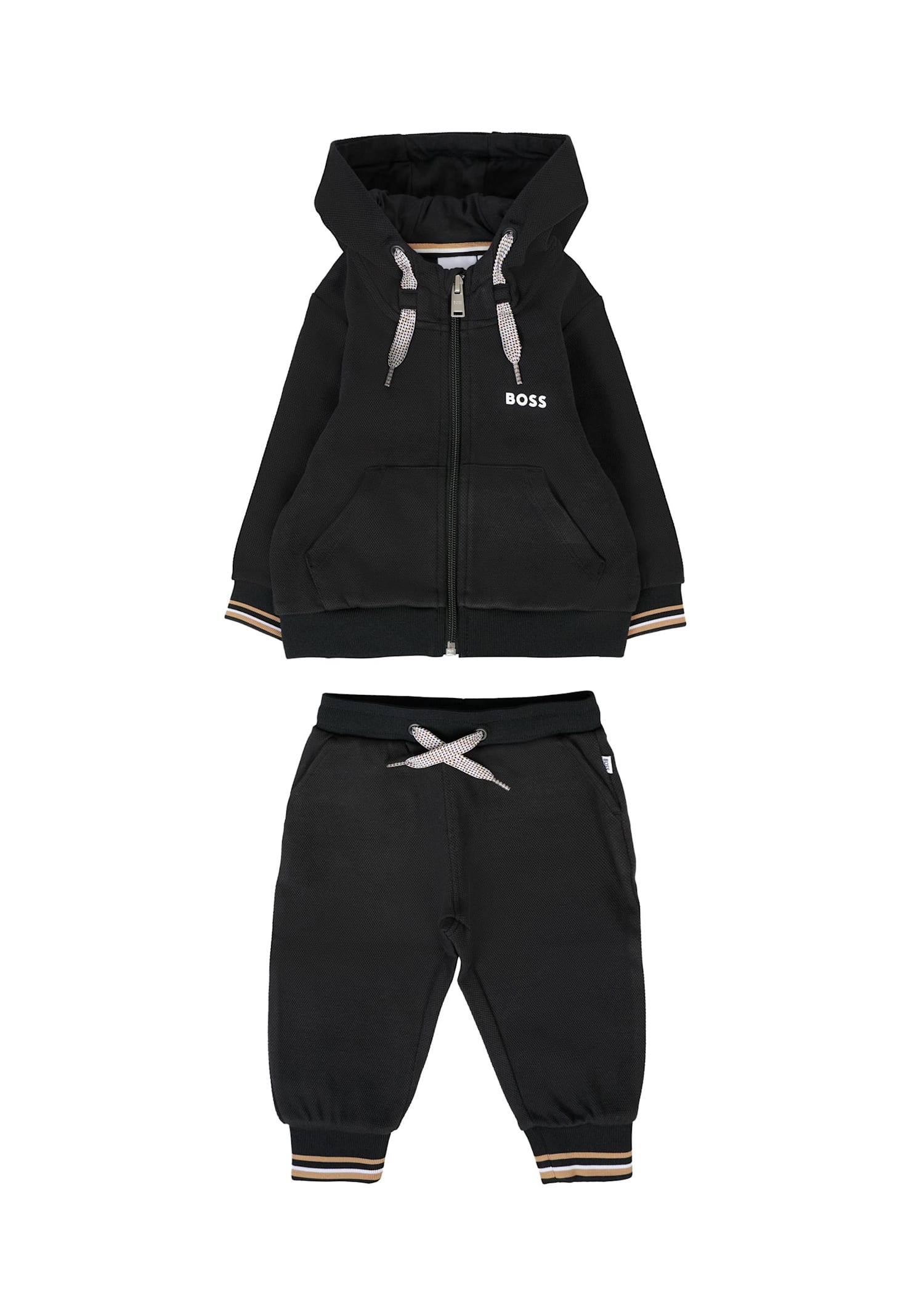 Hugo Boss Black Suit For Baby Boy With Logo In Black